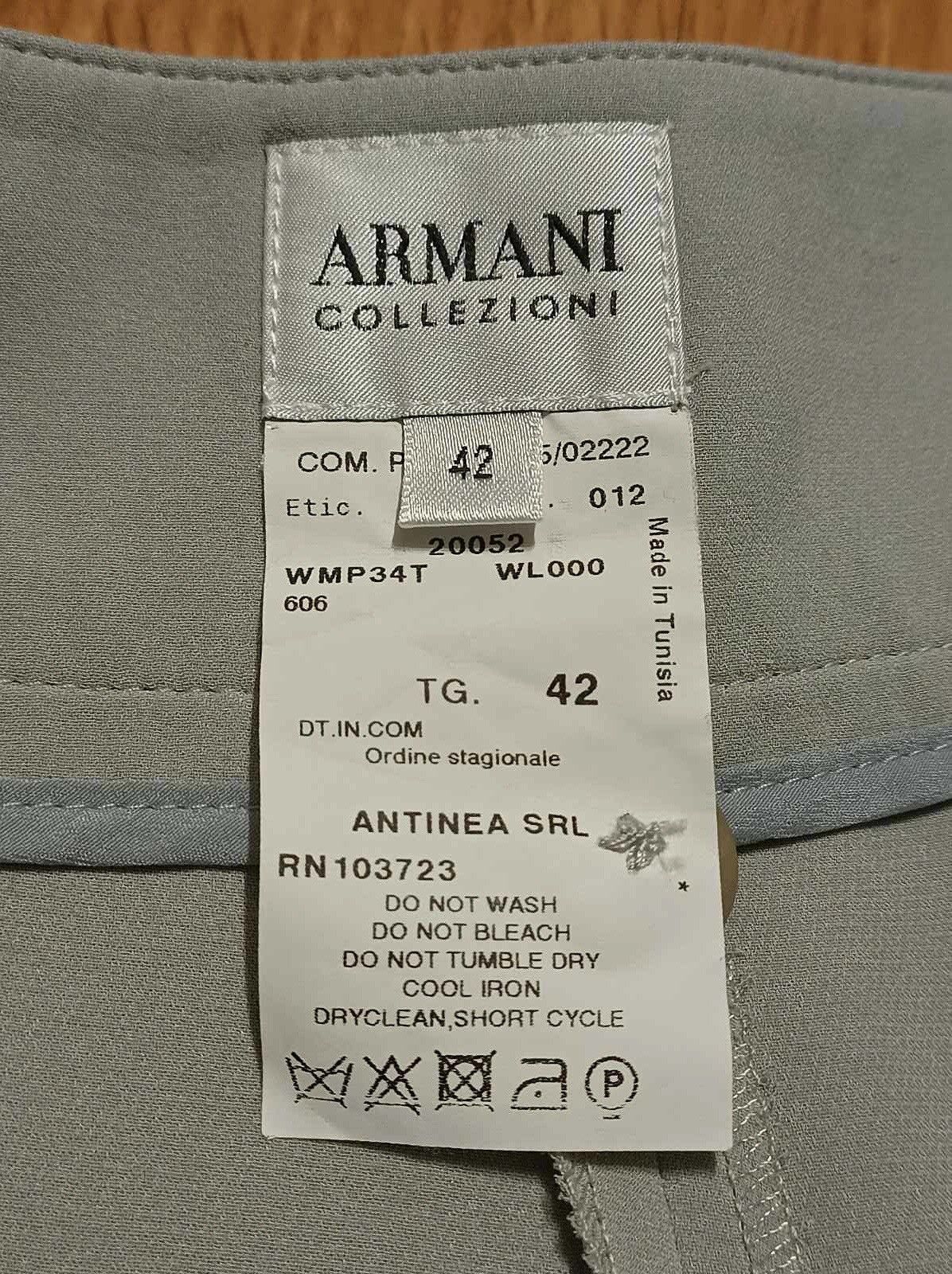 Armani Collezioni × Giorgio Armani Armani Collezioni Silk Wide Womens Pants Light Grey EU 42 Size 28" / US 6 / IT 42 - 8 Thumbnail
