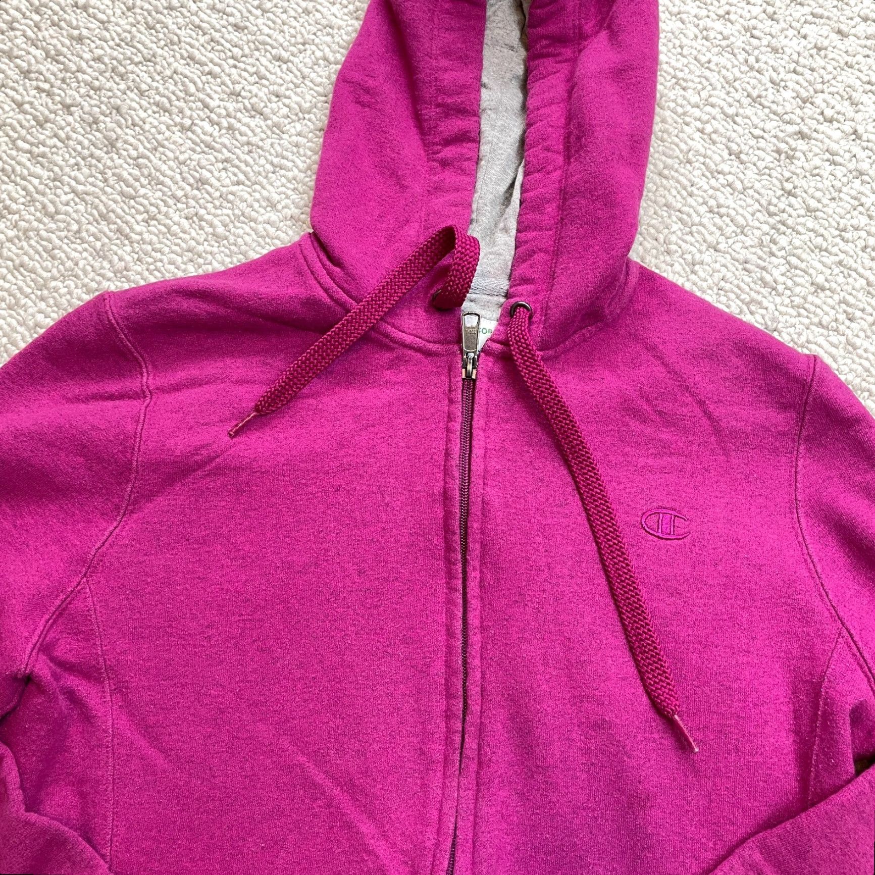 Champion VINTAGE Champion Hoodie Sweatshirt Womens Medium Purple Full Zip Eco Pockets Soft Logo Size M / US 6-8 / IT 42-44 - 2 Thumbnail