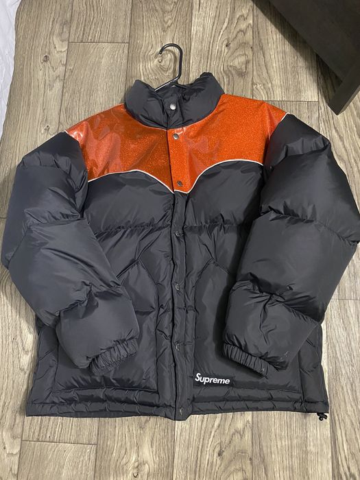 Supreme Supreme Glitter Yoke Down Puffer Jacket Black Supreme