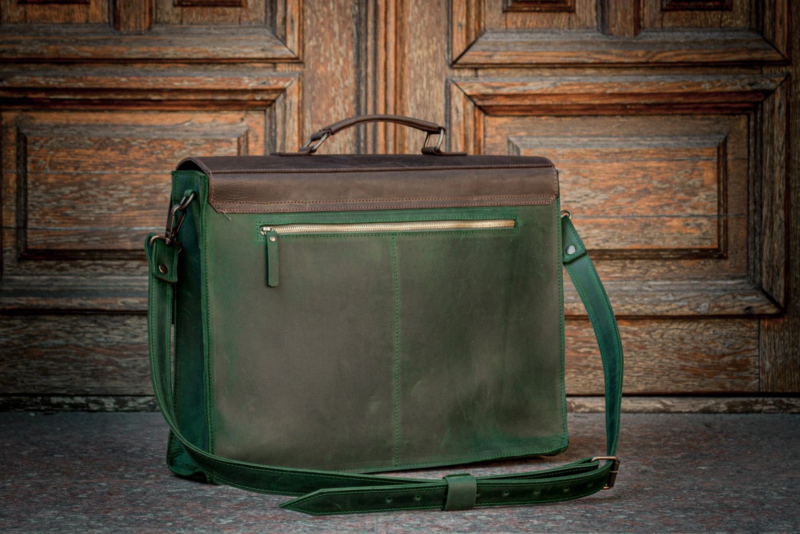 Handmade Genuine leather business men's briefcase Size ONE SIZE - 3 Thumbnail