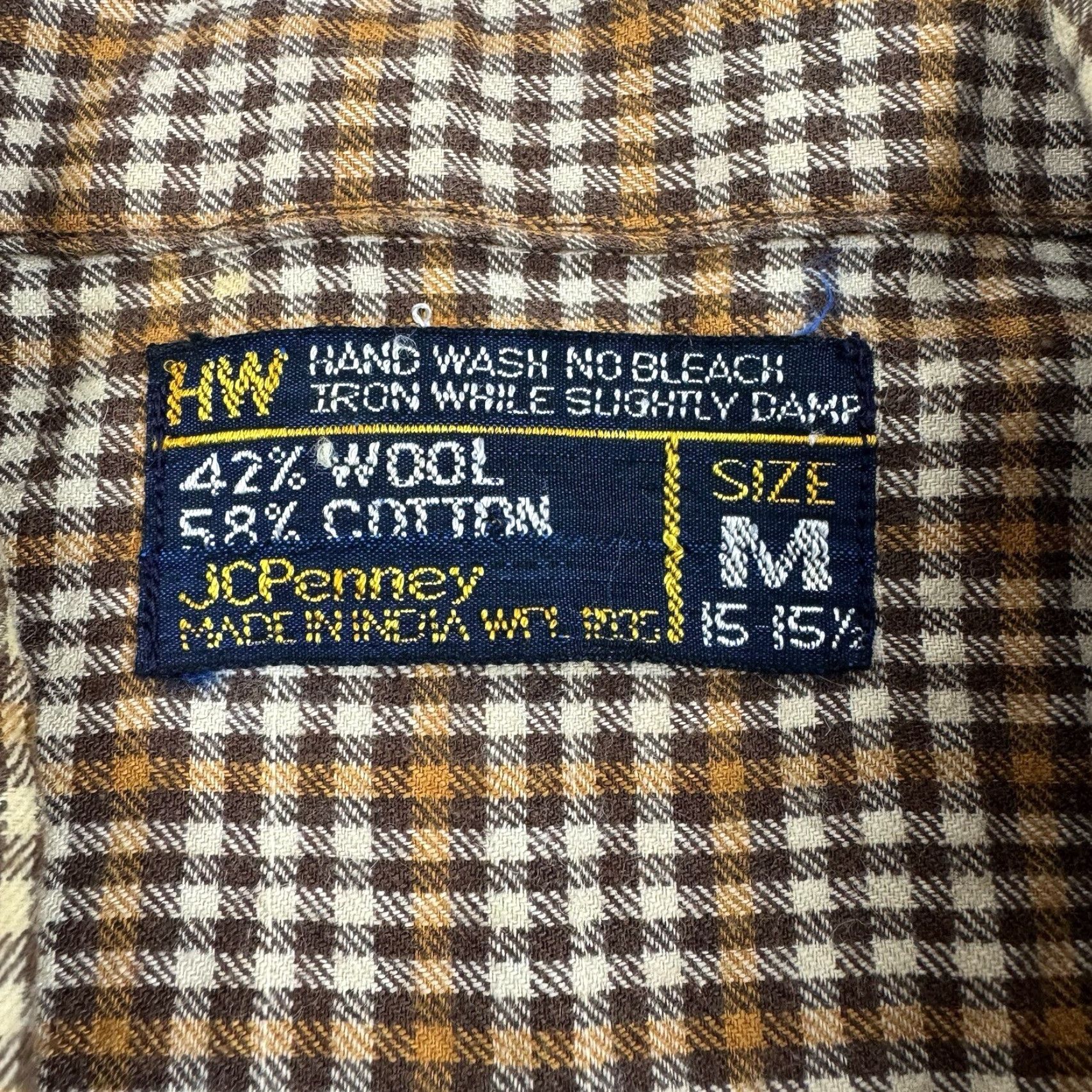Sears VINTAGE Sears Flannel Shirt Adult Medium Brown Plaid Collared Button Up Size US M / EU 48-50 / 2 - 4 Thumbnail