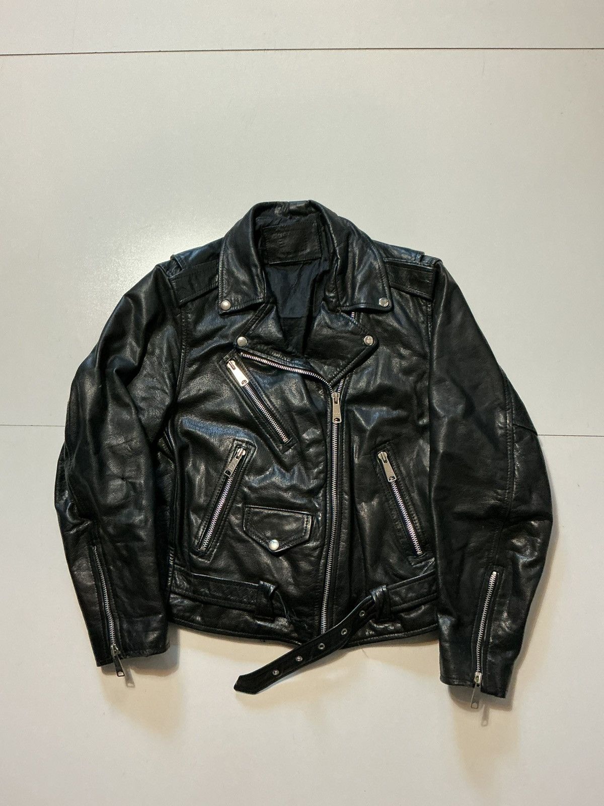 Vintage Vintage Echtes Leder Leather Motorcycle Punk Biker Jacket Size US S / EU 44-46 / 1 - 1 Thumbnail