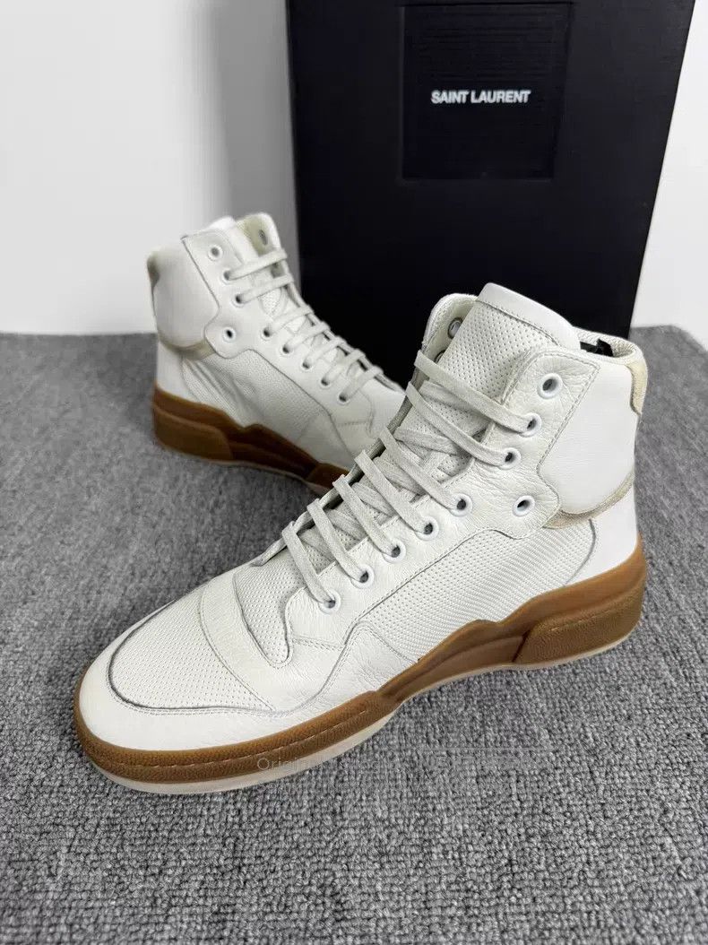 Saint Laurent Paris Saint Laurent Paris Rubber Sole White High Top Casual Shoe Size US 7.5 / EU 40-41 - 4 Thumbnail