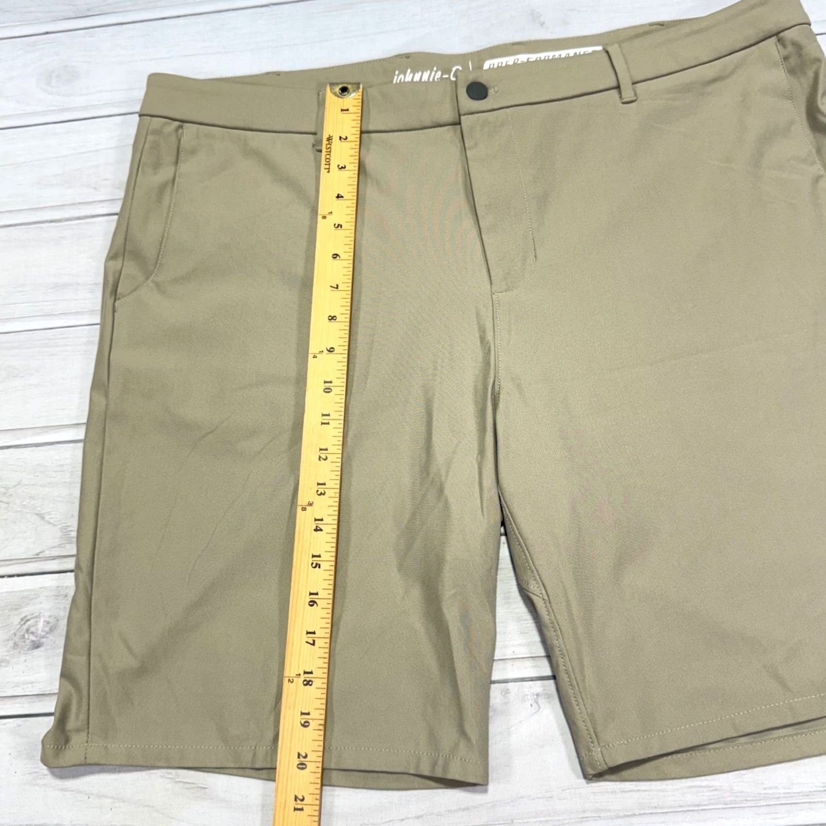 johnnie-O johnnie-O Shorts Mens 40 Khaki Chino Golf Prep 9" Inseam Casual Travel Pockets Solid Beige Regular Men Size US 40 / EU 56 - 8 Thumbnail