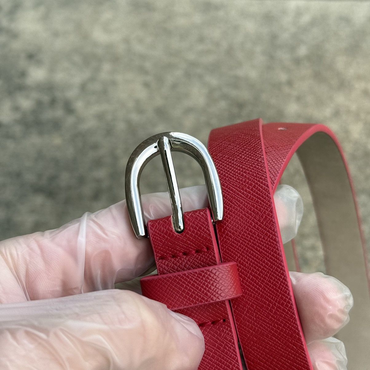 Steve Madden Steve Madden Red Skinny Belt Women’s – Silver Buckle Size ONE SIZE - 3 Thumbnail