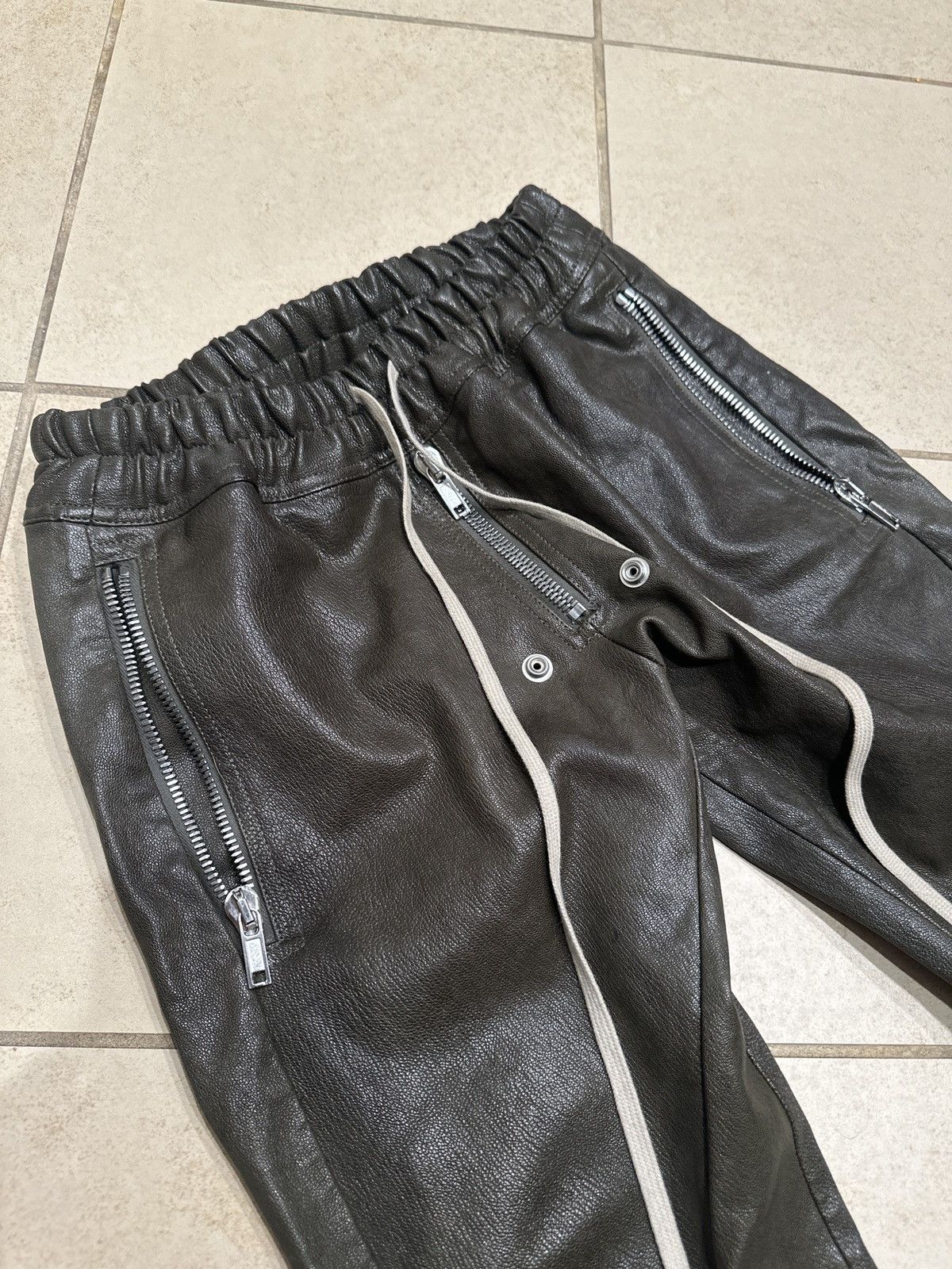 Rick Owens $3,000 RARE goat leather Bela back zip Gary pant Size US 31 - 3 Thumbnail
