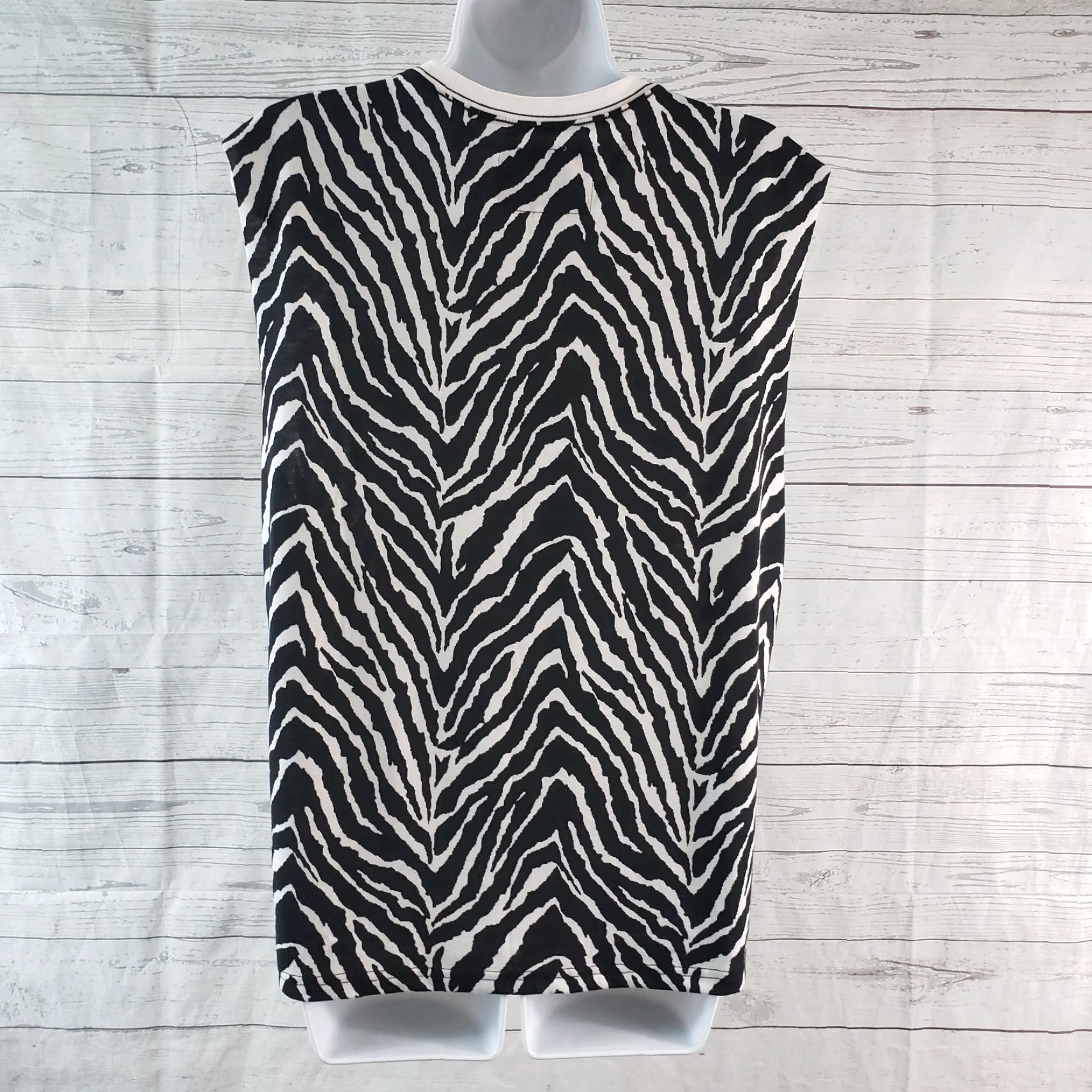 Vintage Zyia Active Tank Top Womens Safari Sleeveless XL Black White Animal Print Shirt Size XL / US 12-14 / IT 48-50 - 4 Thumbnail