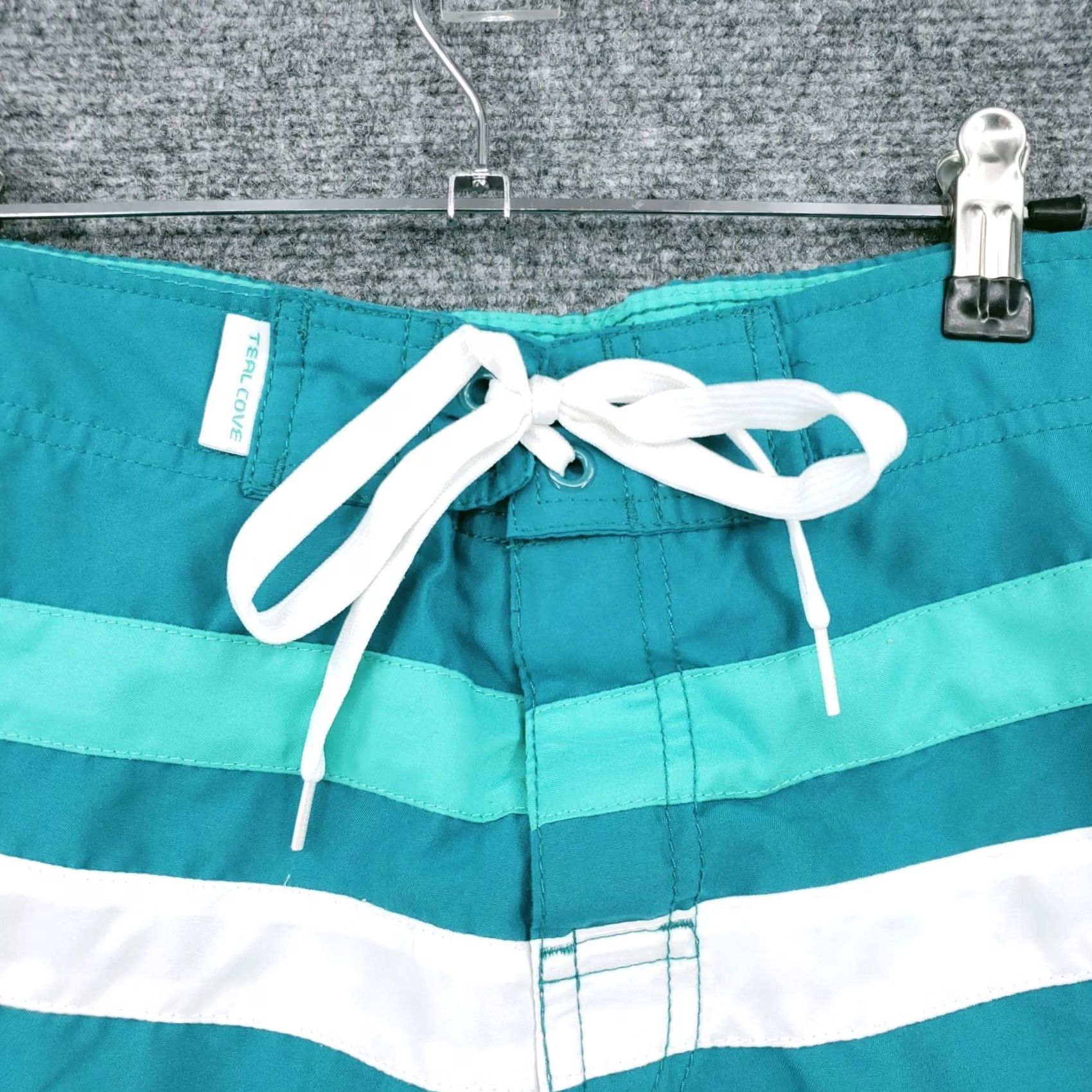 Vintage Teal Cove Swim Trunks Mens XXL 2XL Blue Board Shorts Striped Surfing Size US 39 - 4 Thumbnail