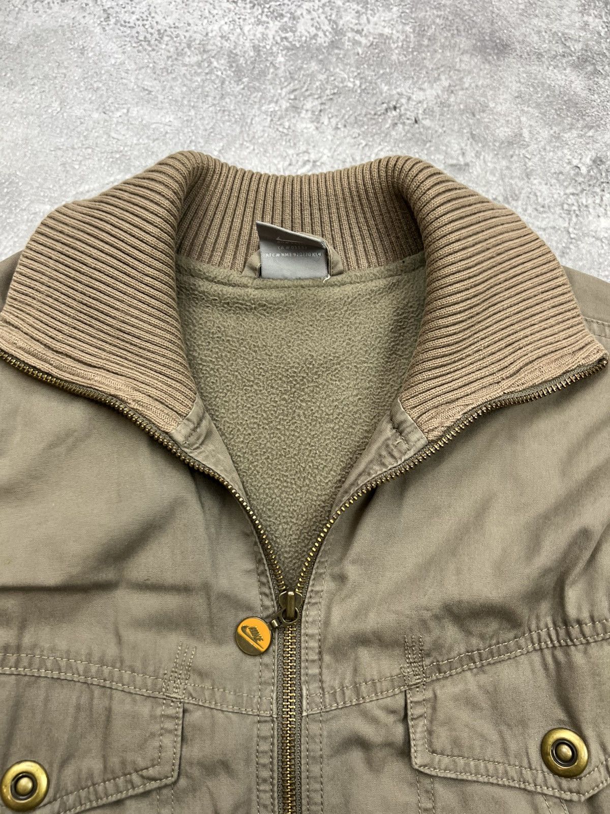 Nike Vintage 00s Nike Brown Bomber Jacket Denim Size US L / EU 52-54 / 3 - 4 Thumbnail