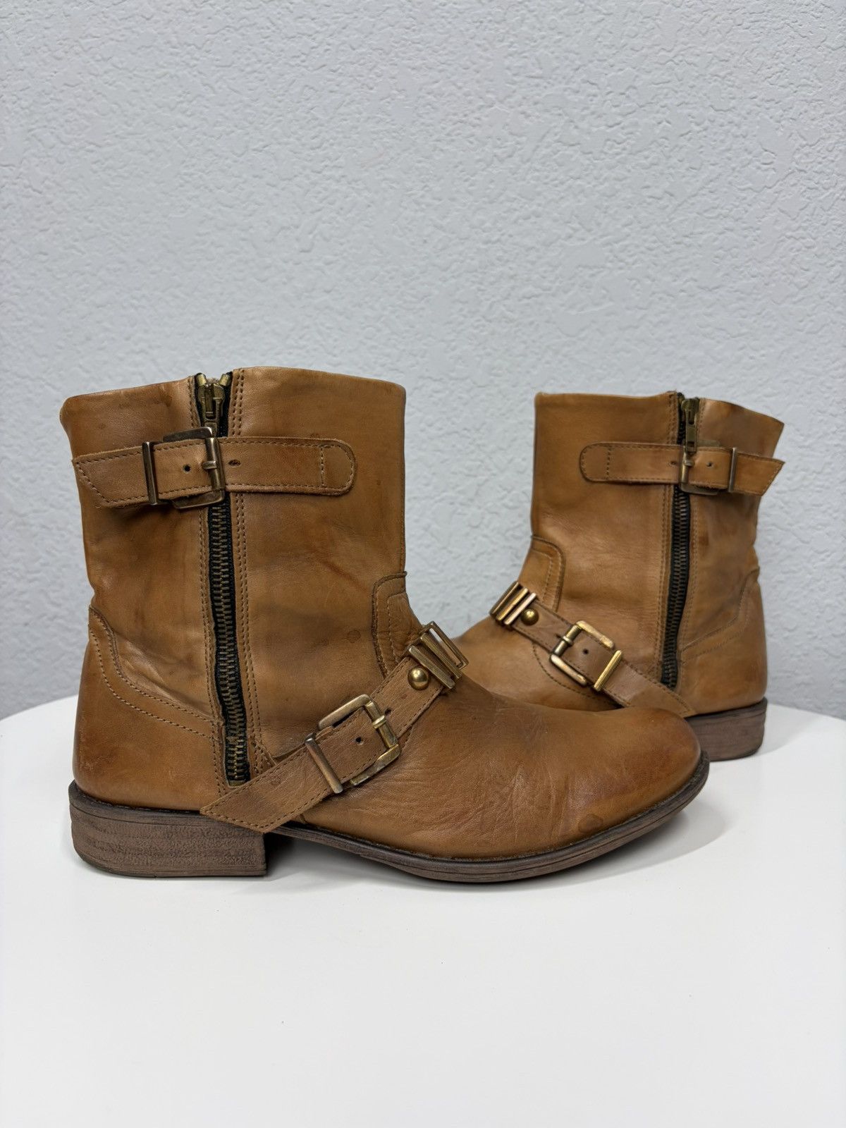 If Six Was Nine Vintage Italian AS 98 Heel Leather Airstep Skull Biker Boots Size US 8 / EU 41 - 1 Thumbnail