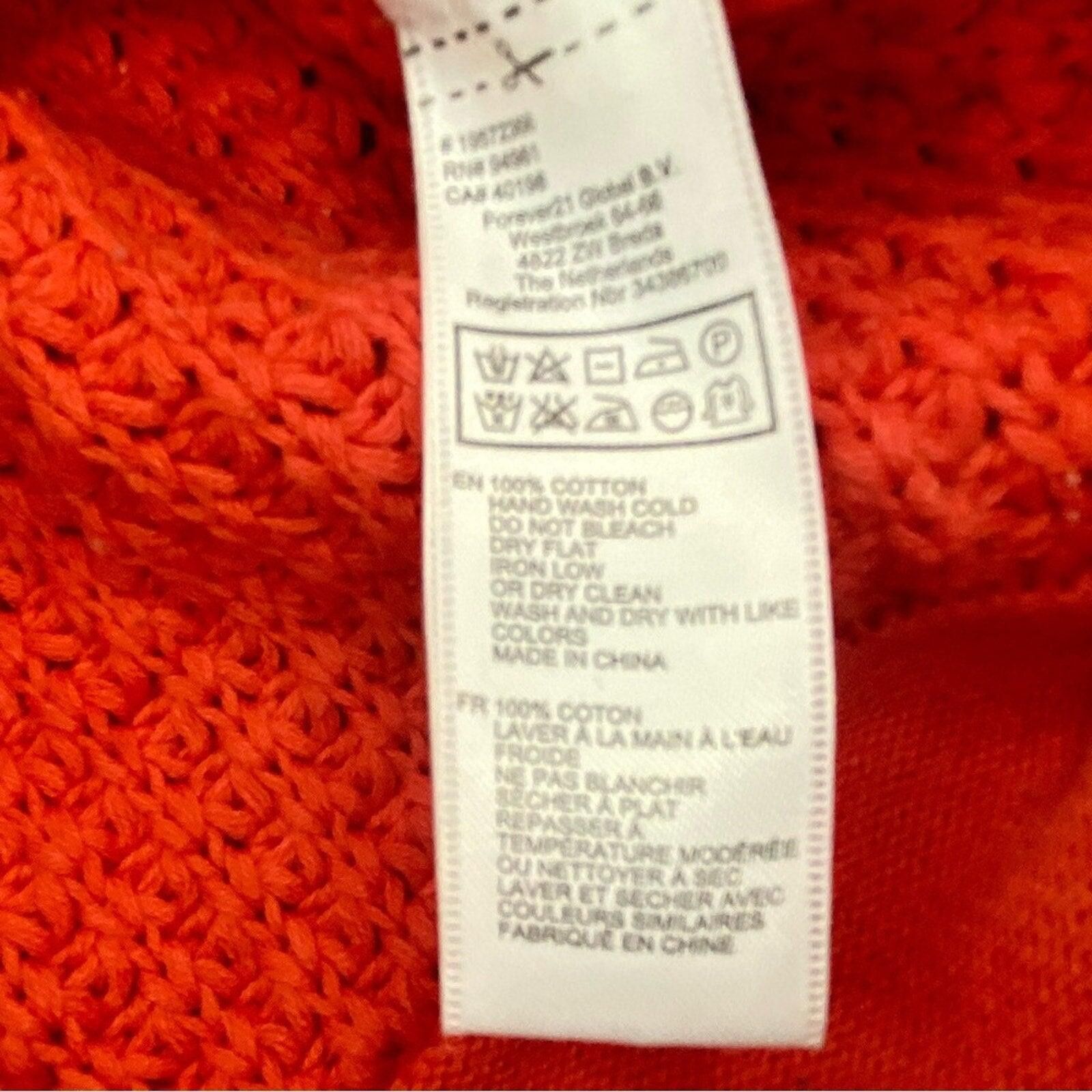 Forever 21 Forever 21 Orange Woven Knit Cotton Sweater Womens Medium Size M / US 6-8 / IT 42-44 - 11 Thumbnail