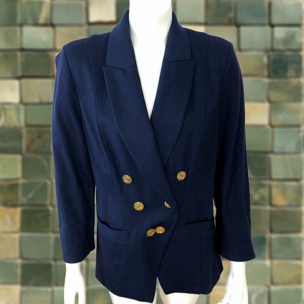 Vintage Cabi 10 Nautical Grand Slam Rayon Button Blazer Jacket Blue 5150 Blazer Women Regular Size 10 Blue 5150 Size L / US 10 / IT 46 - 1 Thumbnail