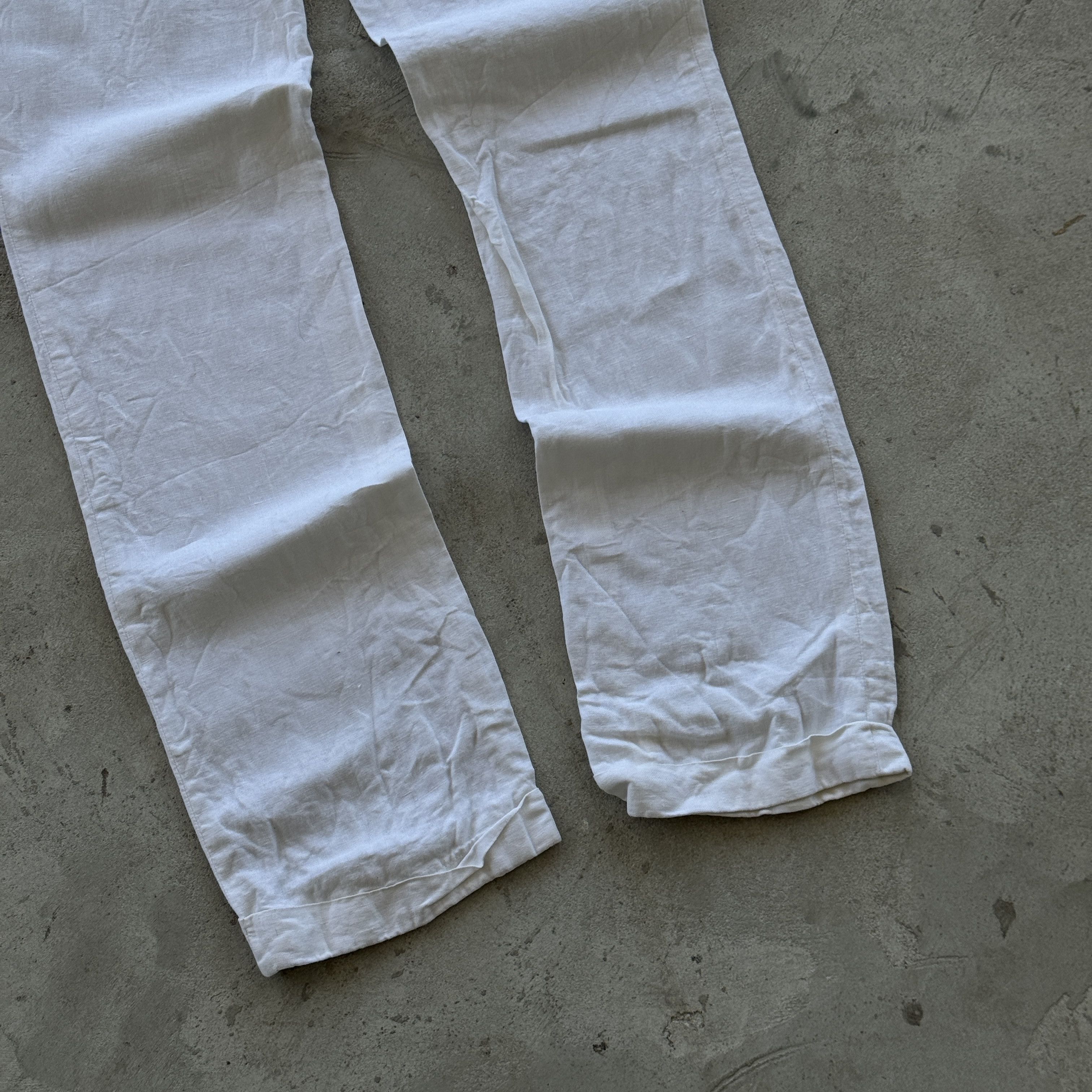 Vintage Max Mara Puro Lino White Linen Pants Made In Italy Size 32" / US 10 / IT 46 - 10 Thumbnail