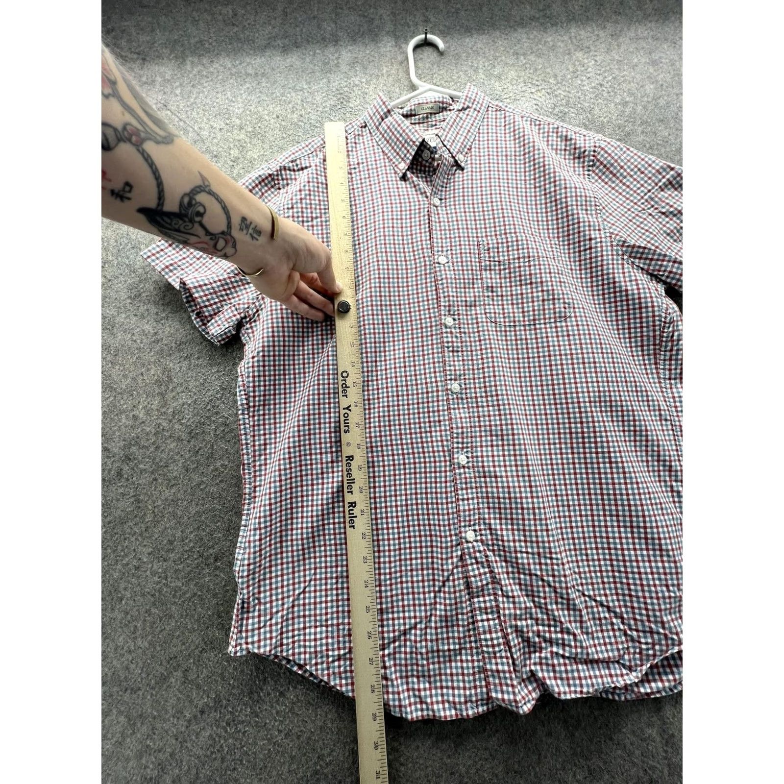 J.Crew J Crew Shirt Men Large Red Blue Check Button Down Classic Short Sleeve Cotton Size US L / EU 52-54 / 3 - 5 Thumbnail