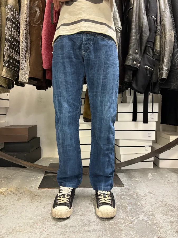 Designer × Marithe + Francois Girbaud × Vintage 2000s Marithé + François Girbaud Navy Brut Denim Jeans Size US 31 - 2 Thumbnail