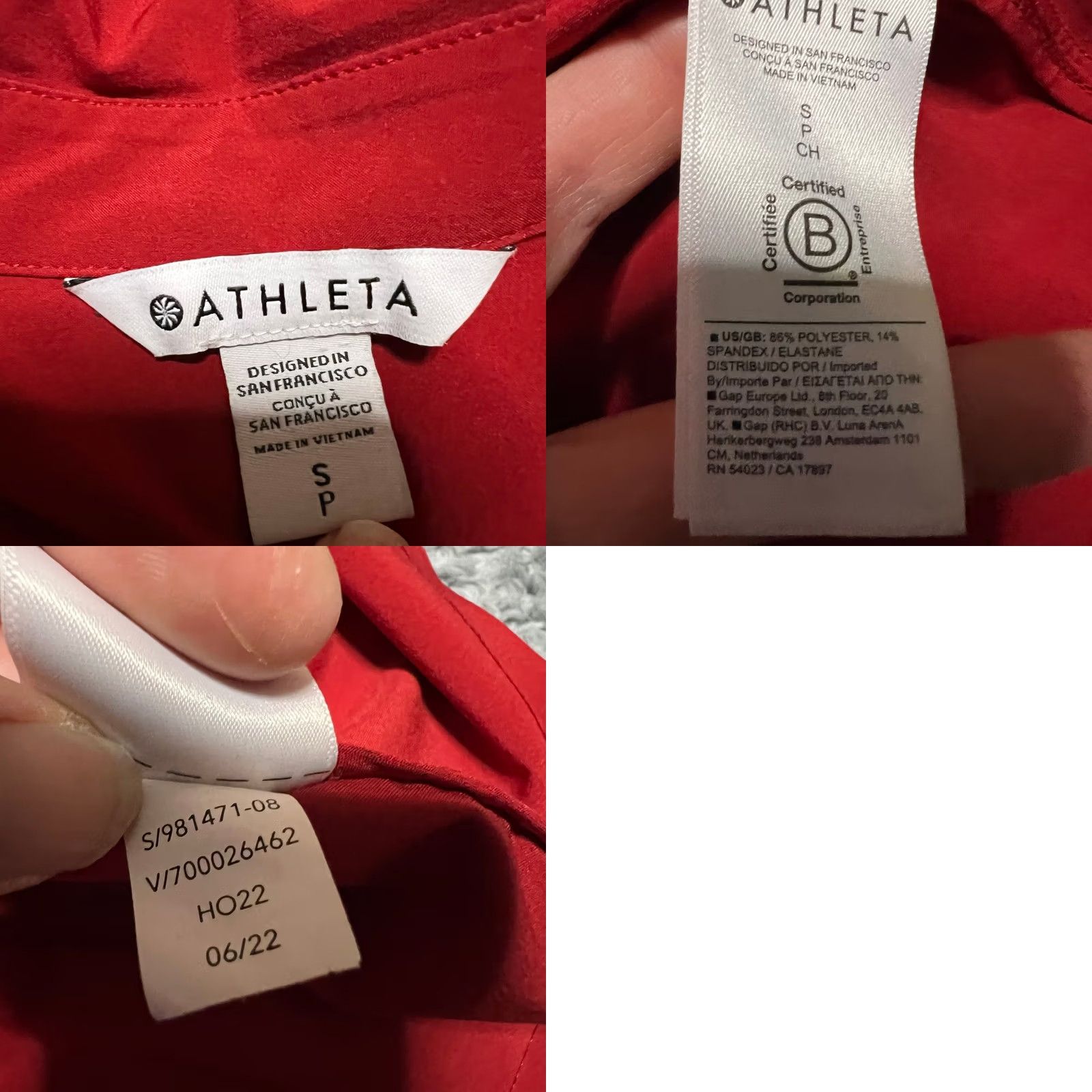 Athleta Athleta Shirt Womens Small Urbanite Top 2.0 Long Sleeve Button Red Performance Size S / US 4 / IT 40 - 8 Thumbnail