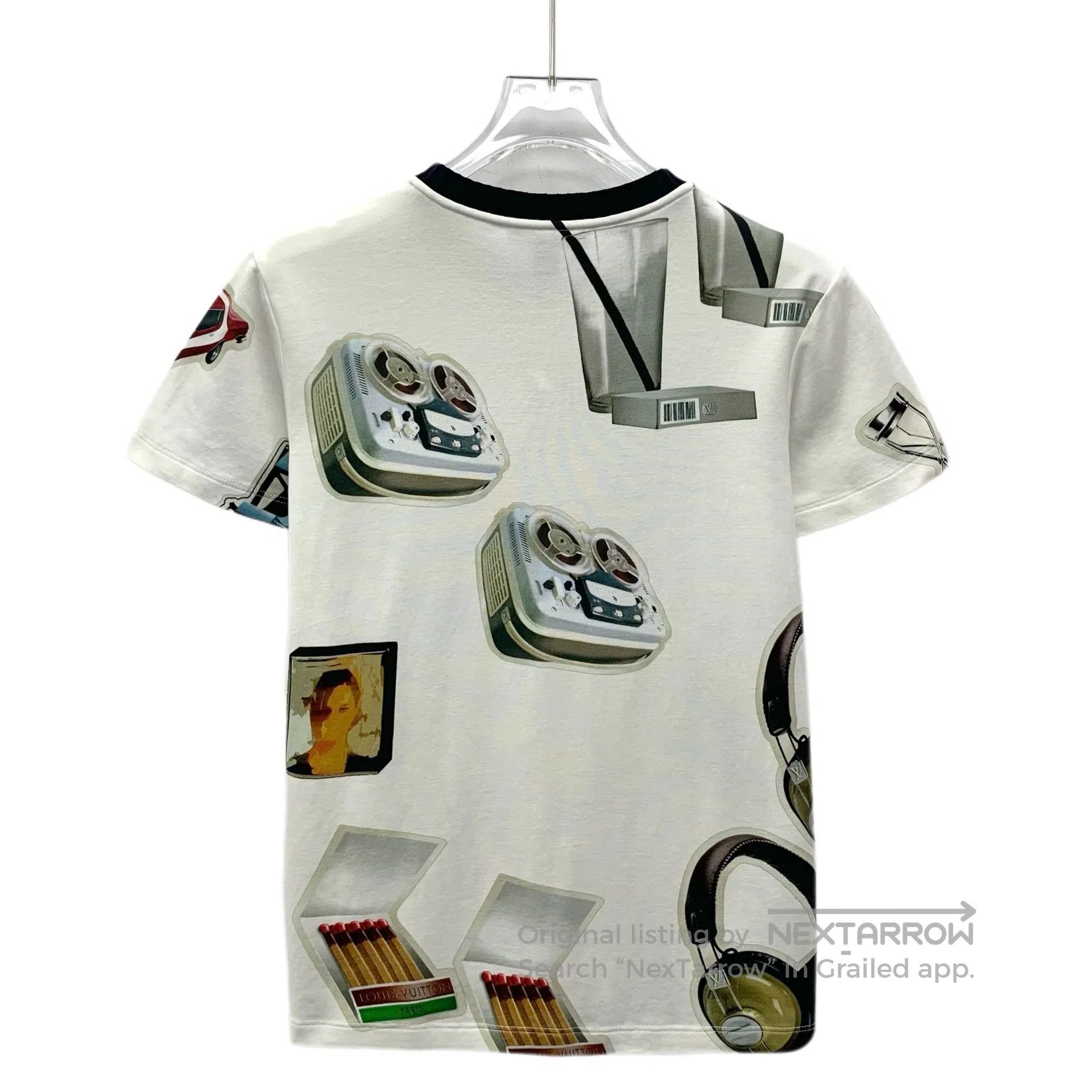 Louis Vuitton Louis Vuitton White bag cosmetic print round neck short sl Size US XS / EU 42 / 0 - 2 Thumbnail