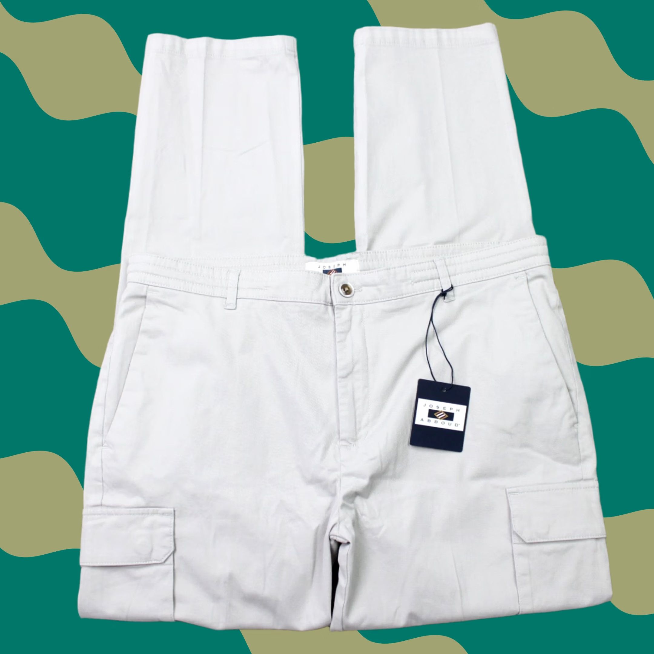 Joseph Abboud Joseph Abboud Pants Mens Large Beige Chino Cargo Drawstring Stretch 38x32 Regular Straight Waist 38 Beig e NWT Pants Size US 33 - 1 Thumbnail