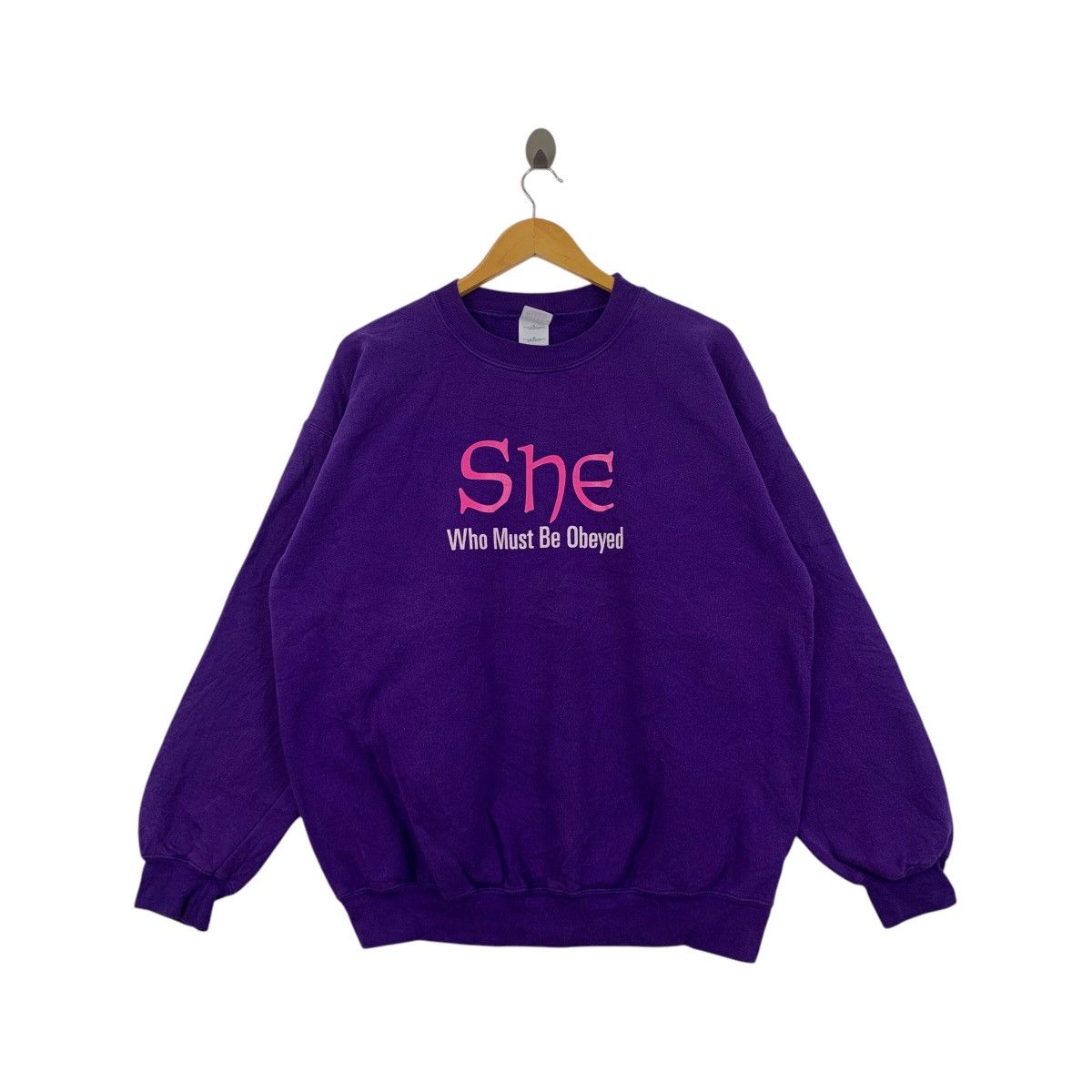 Gildan SHE WHO MUST Be Obeyed Print Purple Sweatshirt Size US L / EU 52-54 / 3 - 1 Thumbnail