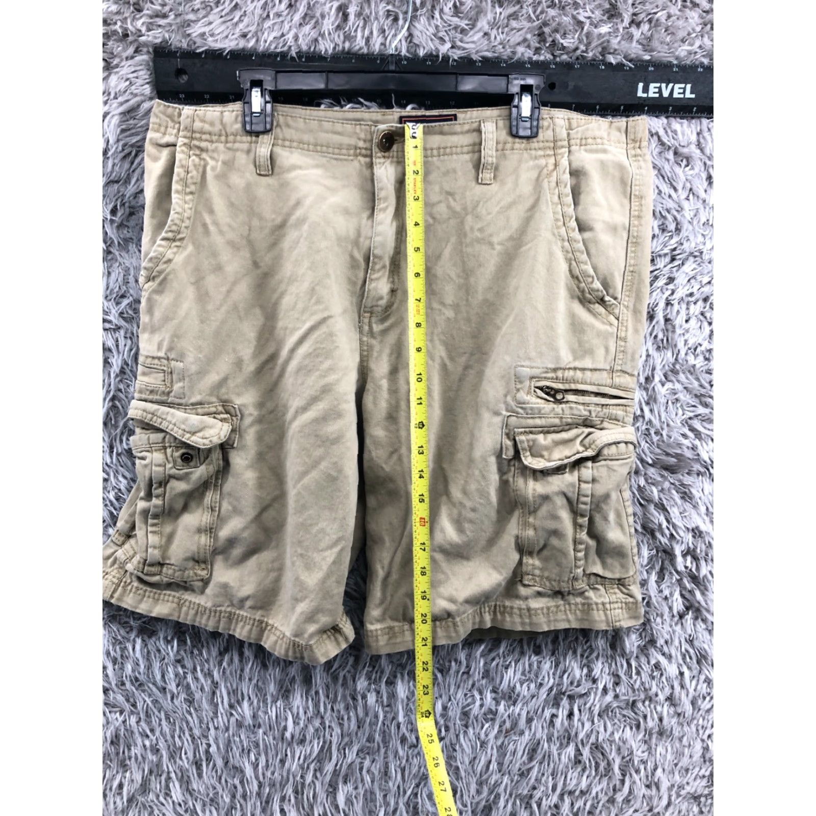Vintage Wearfirst Cargo Shorts Mens Size 38 Mid Rise Beige Pocket 5-Pocket Denim Cotton Blend Casual Shirt? Size US 38 / EU 54 - 3 Thumbnail