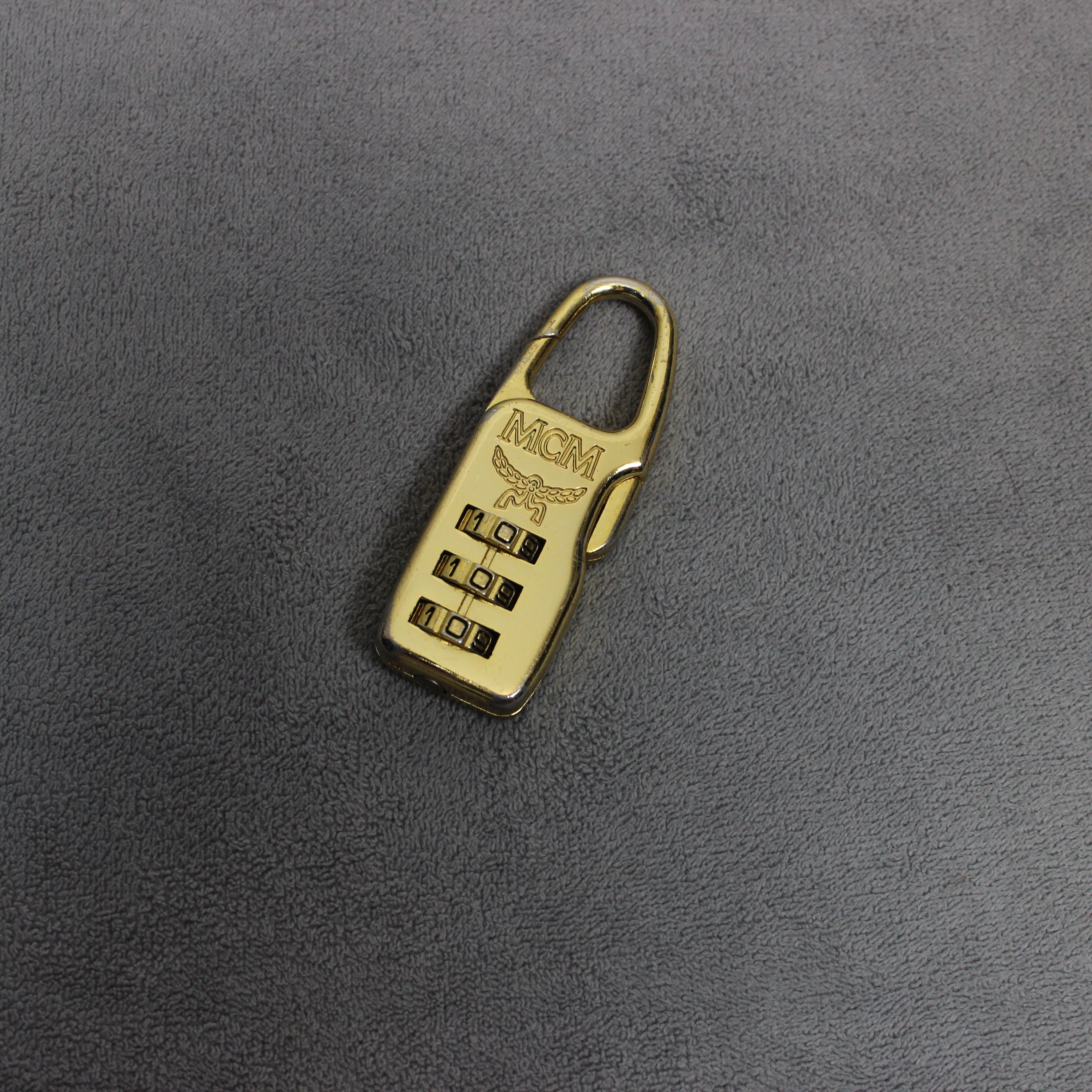 MCM Combination Padlock Gold Logo Engraved Bag Lock Unisex