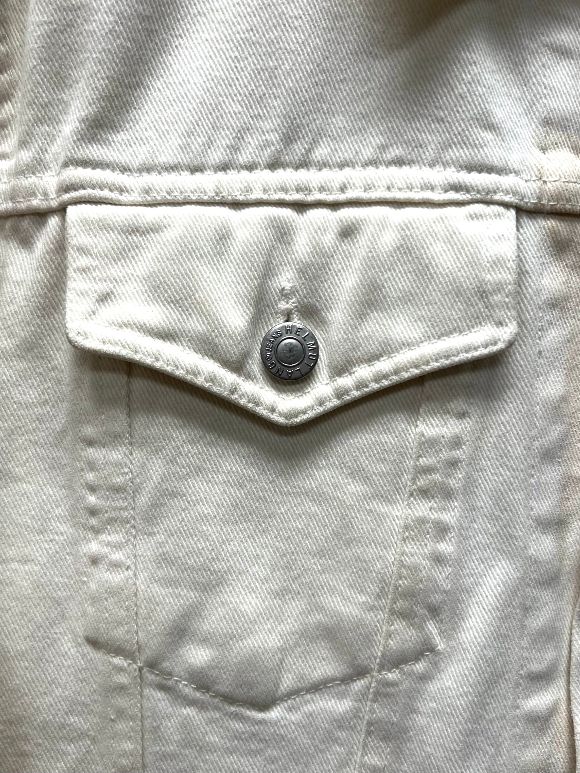 Helmut Lang Vintage 1998 Helmut Lang White ‘Sanded Denim’ Trucker Jacket Size US M / EU 48-50 / 2 - 2 Thumbnail