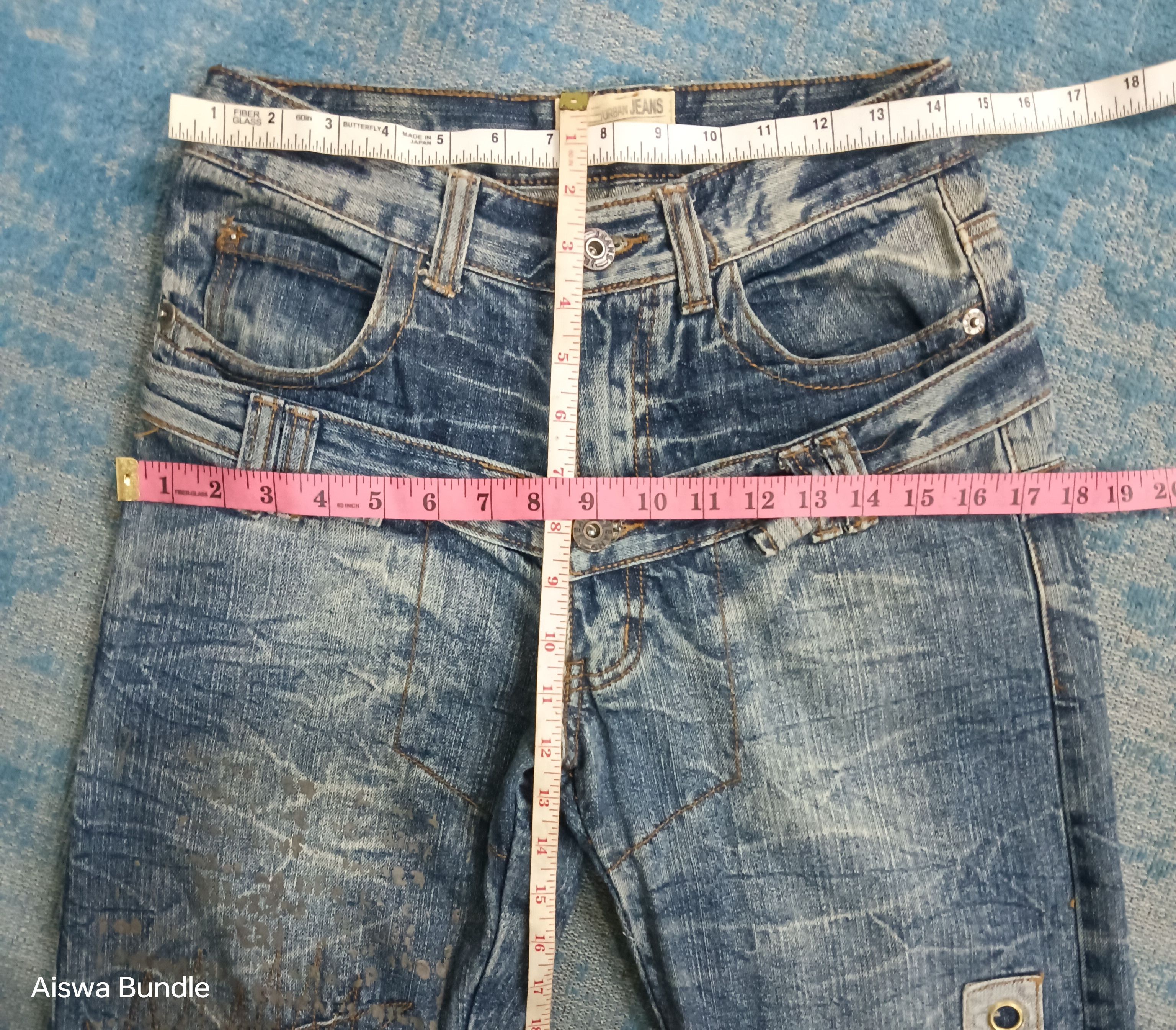 Japanese Brand URBAN JEANS ASTON COLLECTION DISTRESSED DOUBLE WAIST Size US 29 - 9 Thumbnail