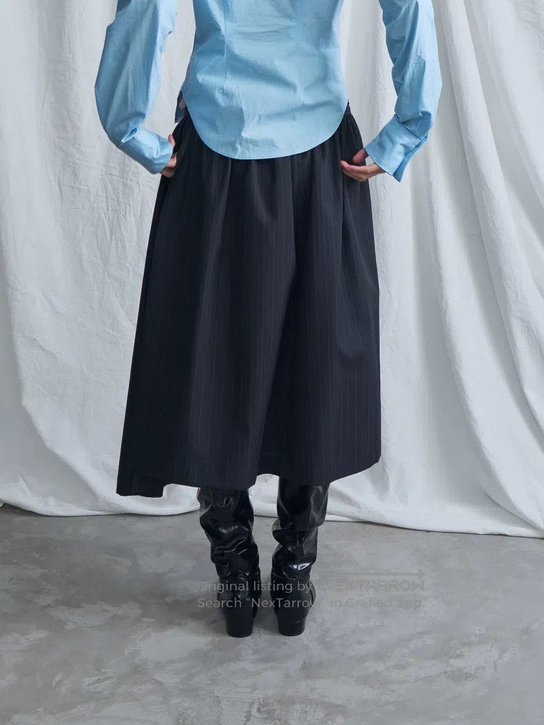 Junya Watanabe Junya Watanabe size XS Navy wool tie waist skirt Size 22" - 4 Thumbnail