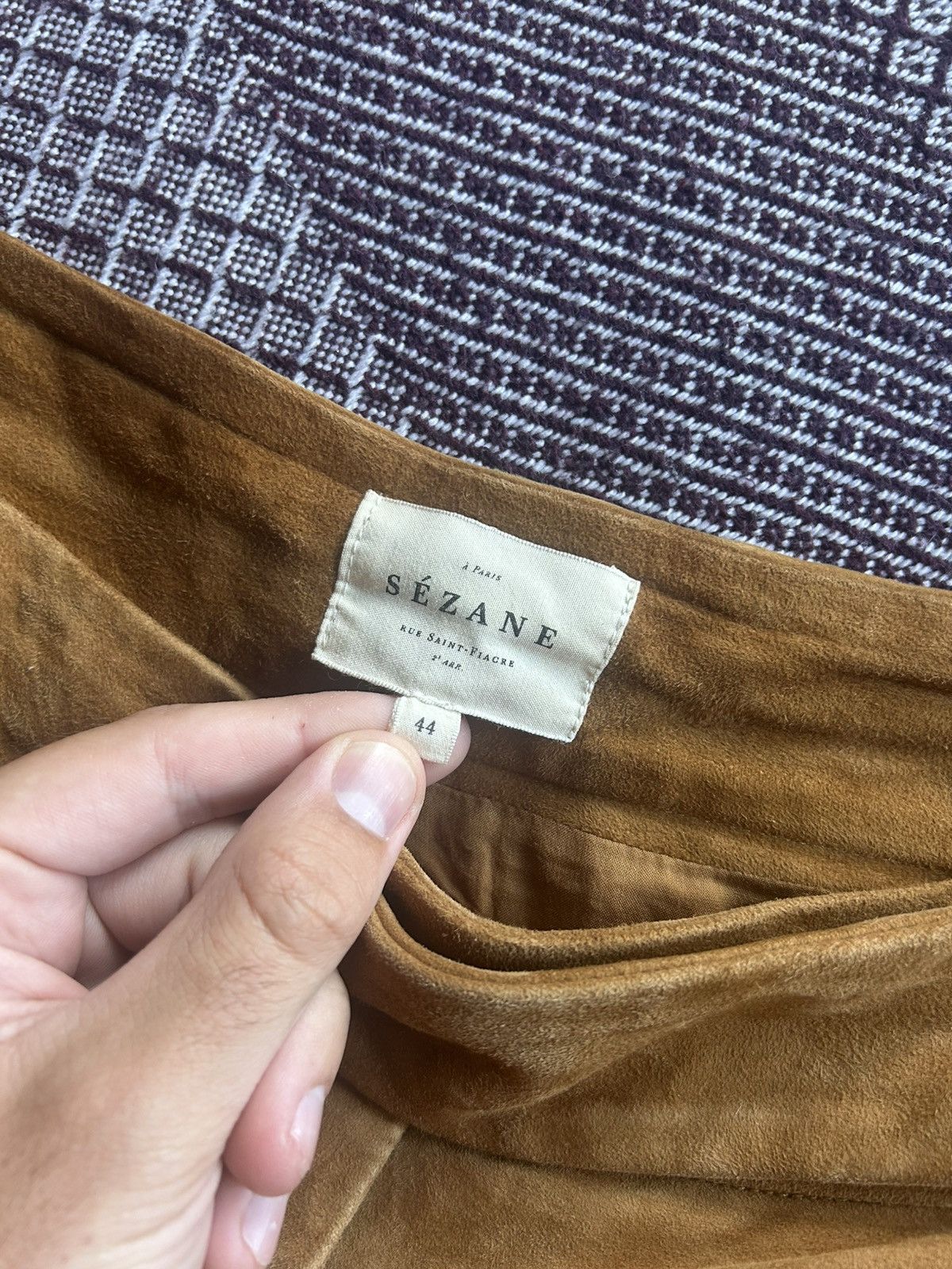 Sezane Sezane 100% Goat Leather Midi Skirt Women Size 44 Luxury Size 30" / US 8 / IT 44 - 6 Thumbnail