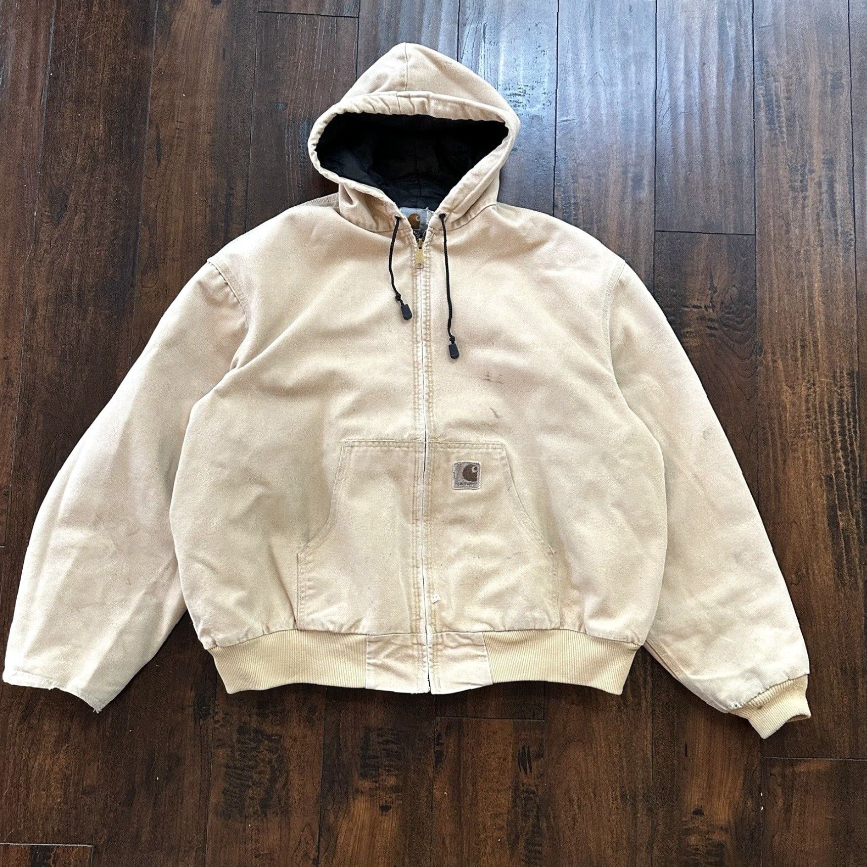 Carhartt VTG Carhartt Hooded Quilted Lined Tan Duck Canvas Jacket JQ295 2XL Men Size US XXL / EU 58 / 5 - 2 Thumbnail