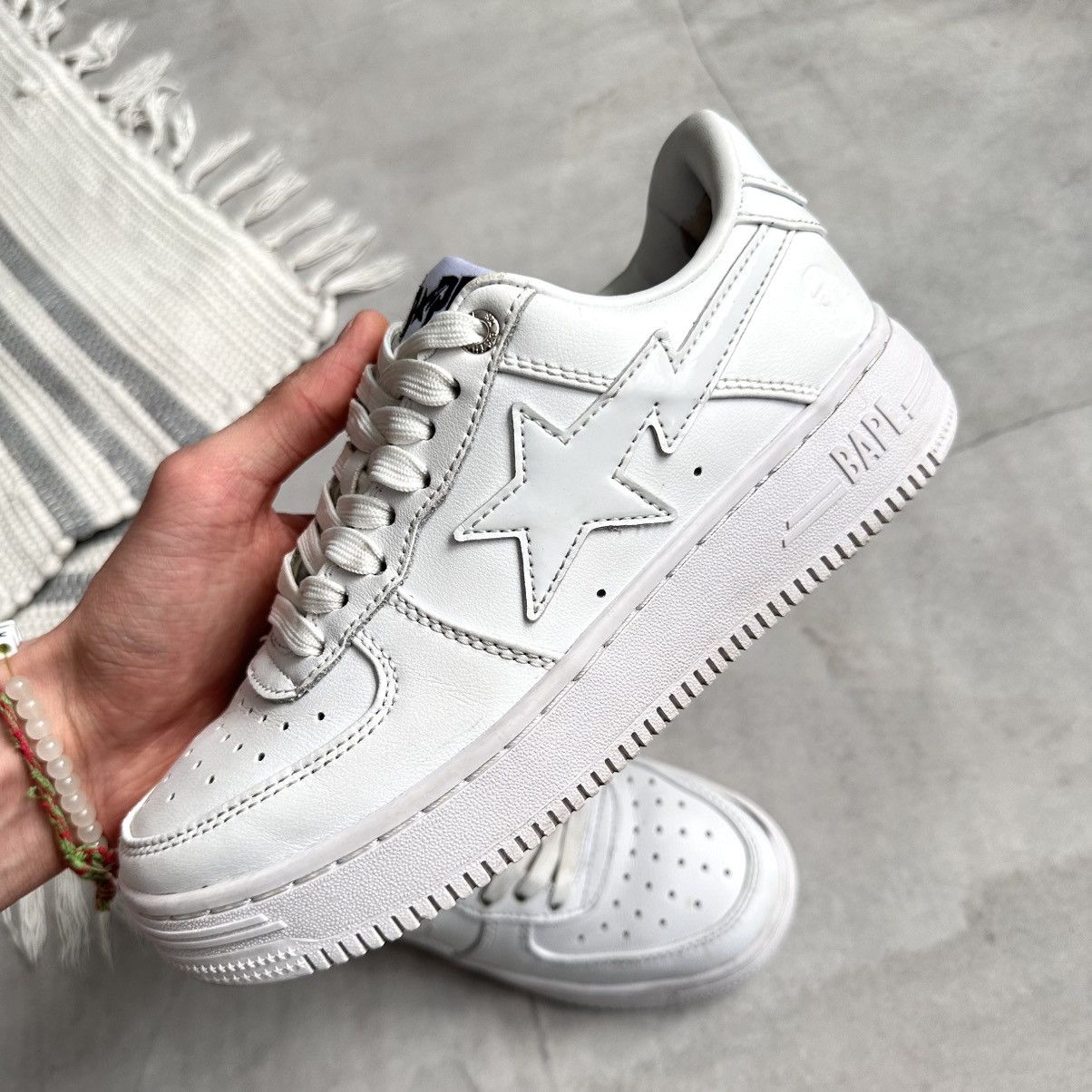 Bape Bape Sta A Bathing Ape White Sneakers Shoes Nigo Size US 6.5 / IT 36.5 - 8 Thumbnail