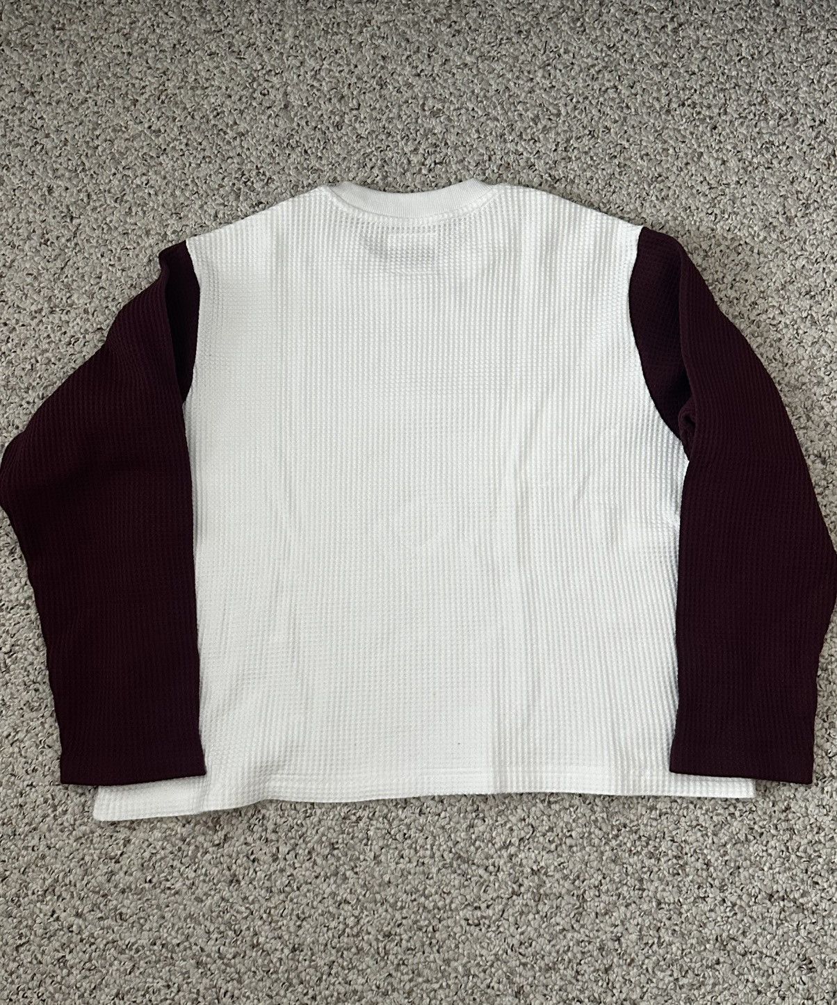 Other Beiri Gallery White/Burgundy Two Tone waffle knit Size US M / EU 48-50 / 2 - 2 Thumbnail