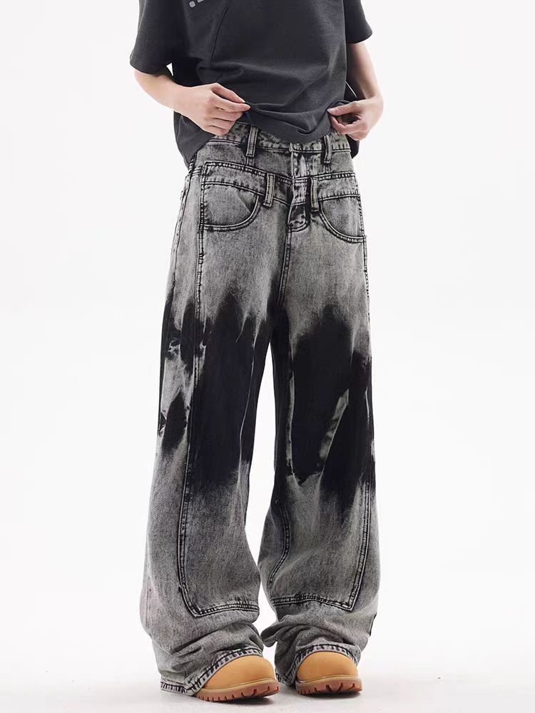 Japanese Brand × Jean Heavyweight vintage wash tie-dye hip-hop baggy jeans Size US 30 / EU 46 - 2 Thumbnail