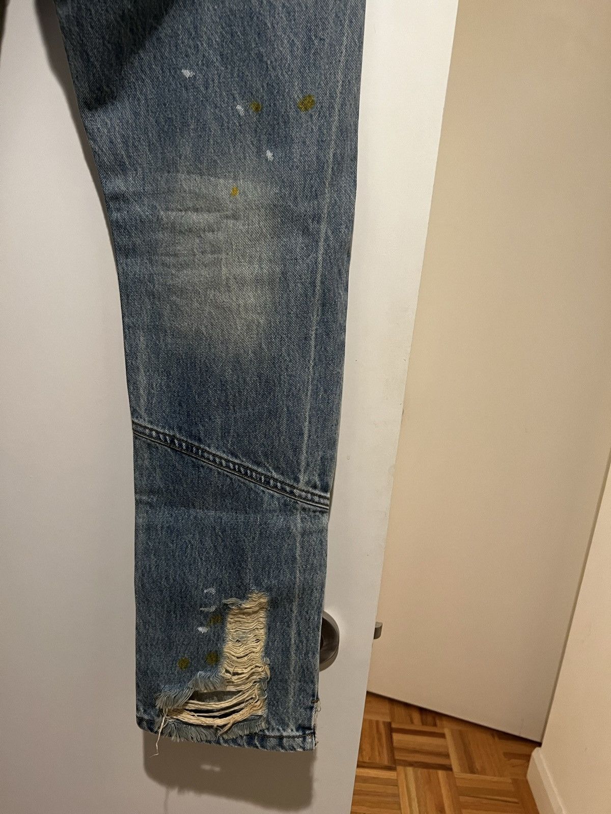 Rhude RHUDE Distressed Denim Paint Splatter Jeans Men's 34 x 32 Size US 34 / EU 50 - 4 Thumbnail