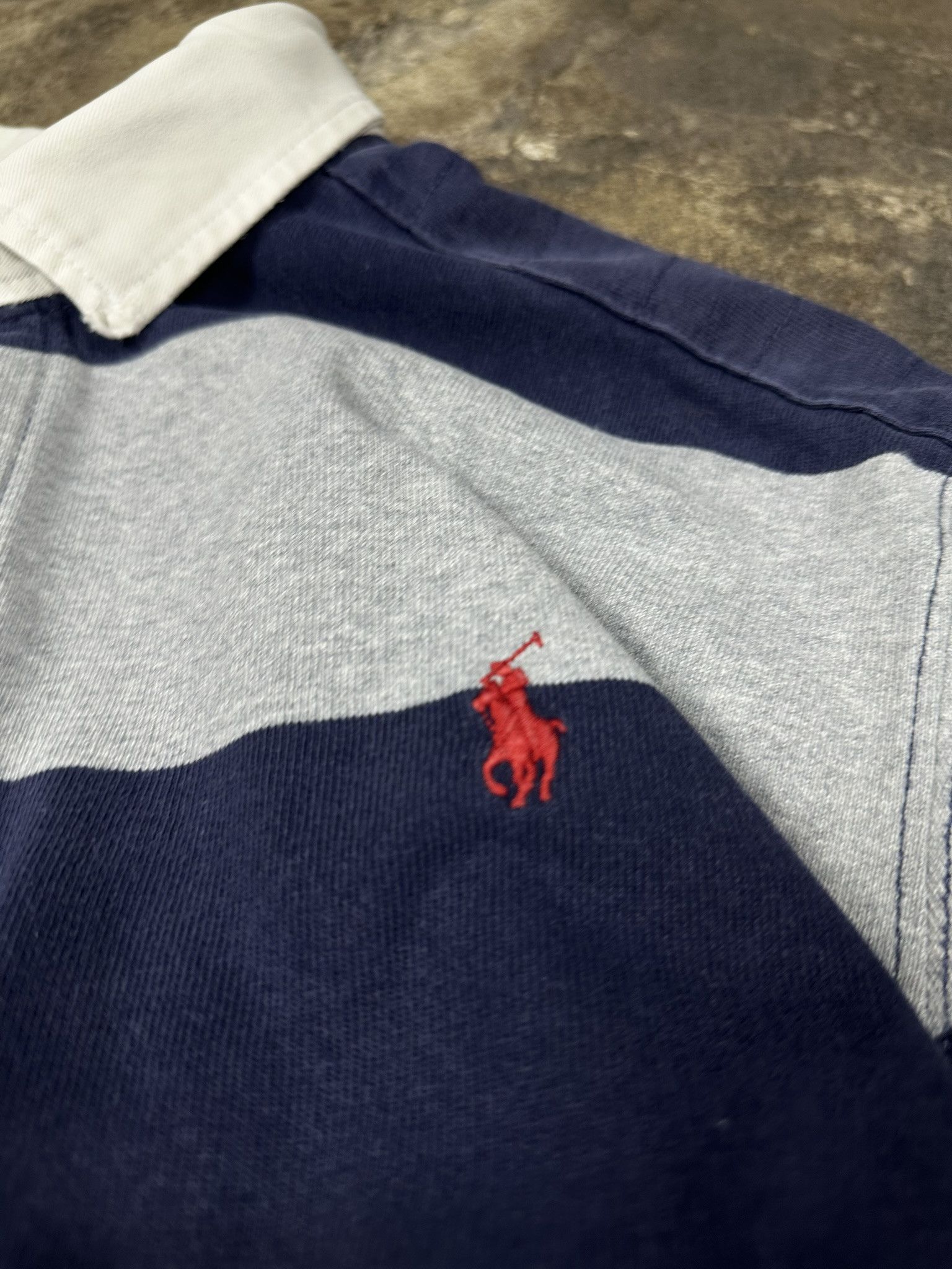 Polo Ralph Lauren Vintage Polo Ralph Lauren Rugby Longsleeve Stripped Polo Size US XL / EU 56 / 4 - 3 Thumbnail