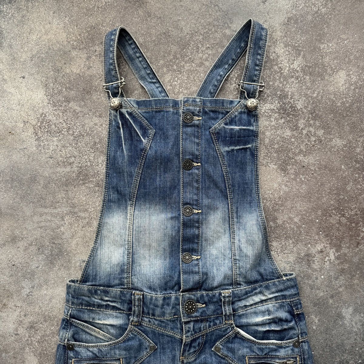 Roberto Cavalli Just Cavalli Vintage Y2K Lace Denim Overall Mini Dress Size M / US 6-8 / IT 42-44 - 3 Thumbnail