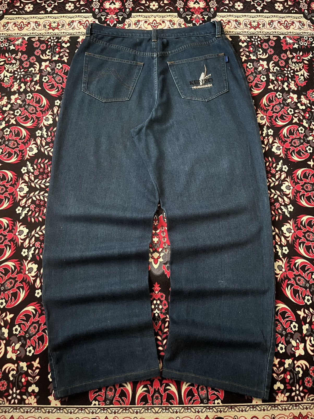 Japanese Brand × Kenzo ⚡️Baggy⚡️Vintage Japanese Brand Kenzo Blue Washed Casual Pants Size US 32 / EU 48 - 1 Thumbnail
