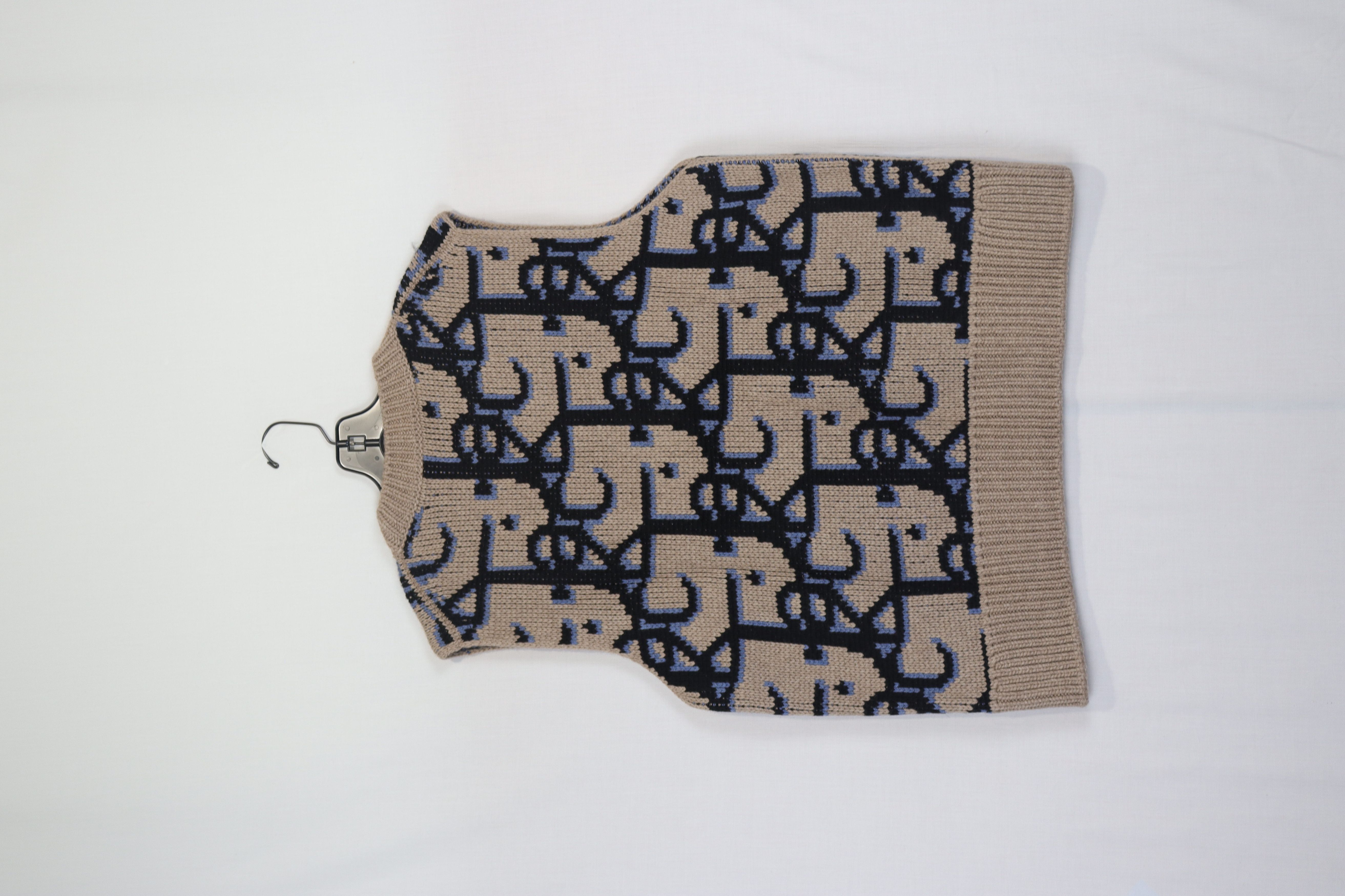 Dior o1rshd1 Check This Jack Jacquard Logo Knit Vest in Beige Size US M / EU 48-50 / 2 - 2 Thumbnail