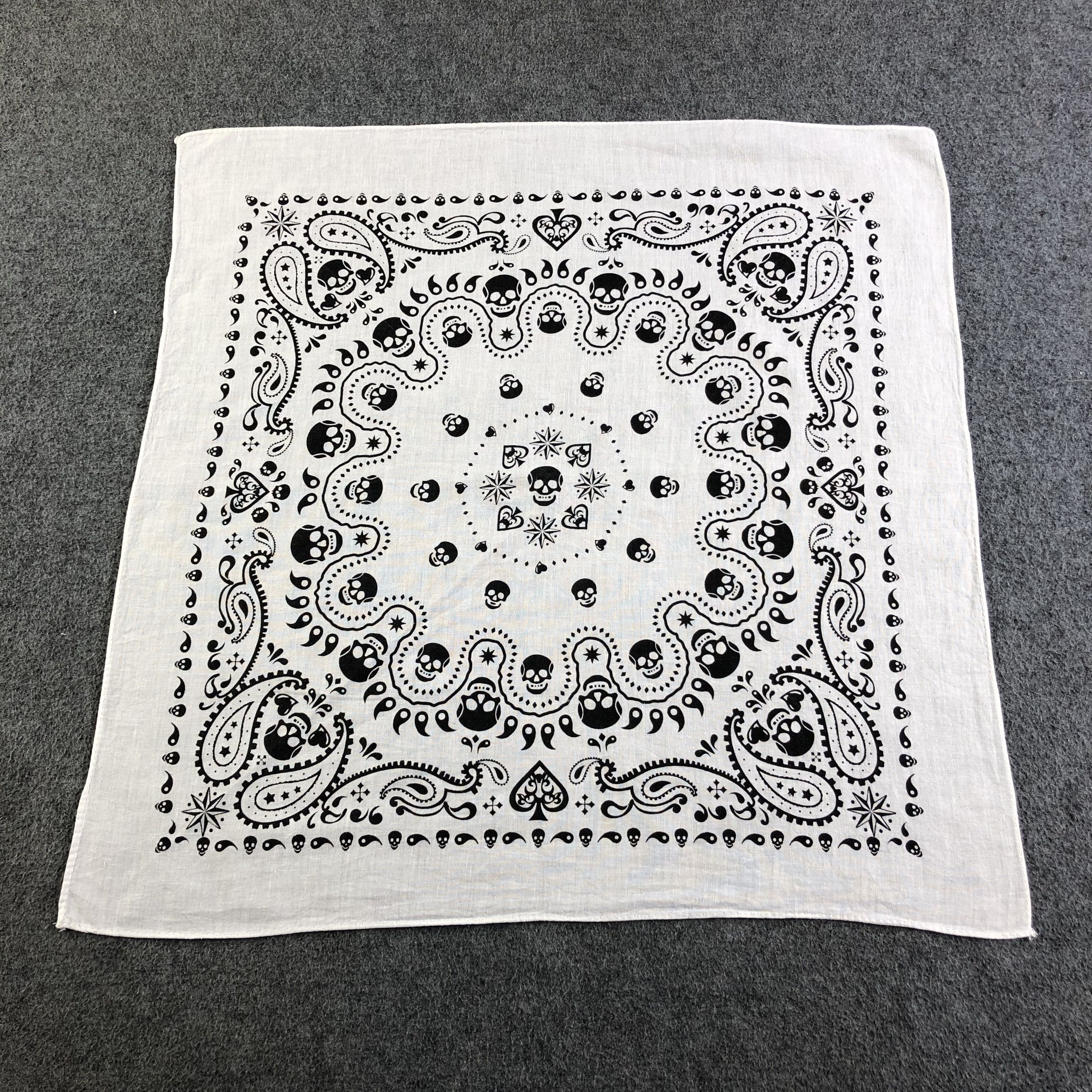 Seditionaries Skulls Paisley Bandana Neckerchief Handkerchief H2318 Size ONE SIZE - 1 Thumbnail