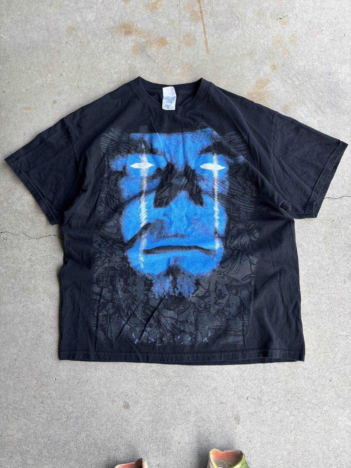 Vintage × WWE Crazy Wwe Undertaker Boxy Faded Black Y2K Grunge Tee Size US XL / EU 56 / 4 - 1 Thumbnail
