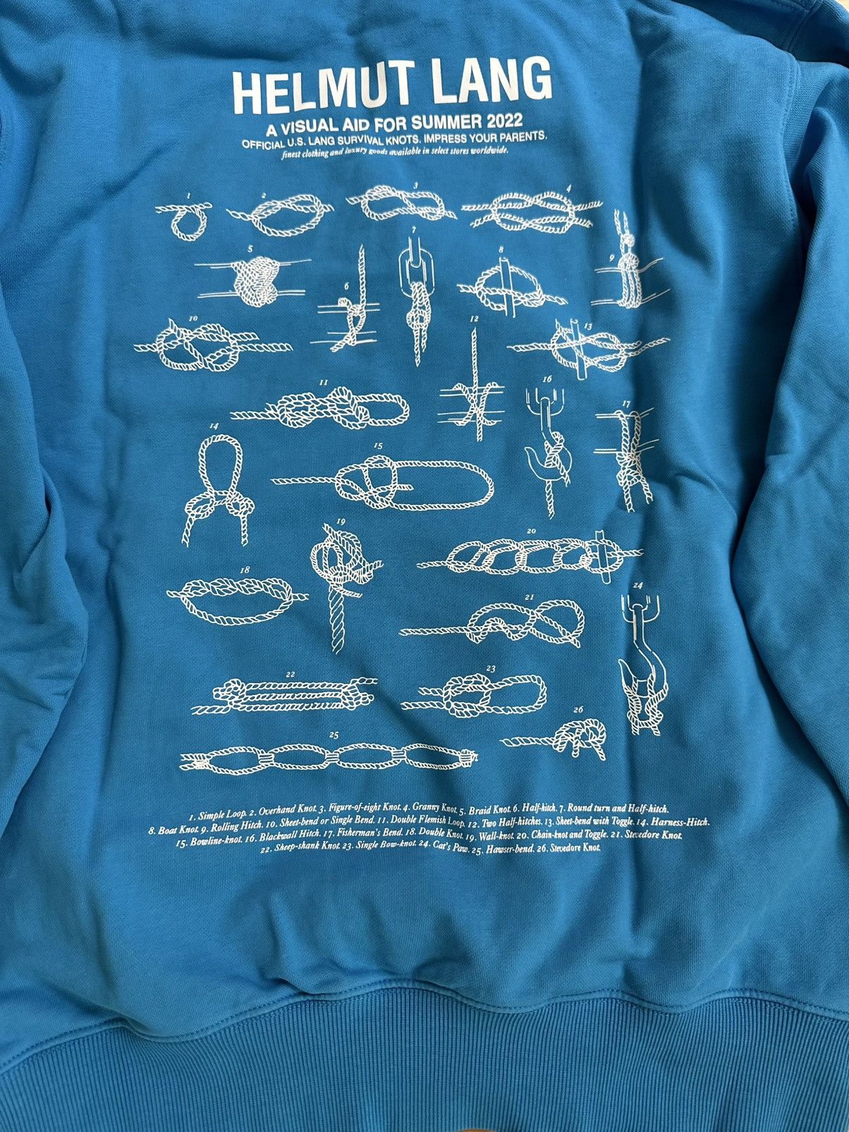 Helmut Lang Helmut Lang Knots Lifeguard Hoodie Blue Graphic Size US M / EU 48-50 / 2 - 6 Thumbnail