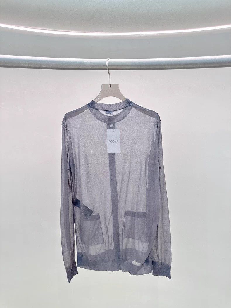 Saint Laurent Paris Saint Laurent Paris Grey see-through cardigan shirt Size US L / EU 52-54 / 3 - 2 Thumbnail