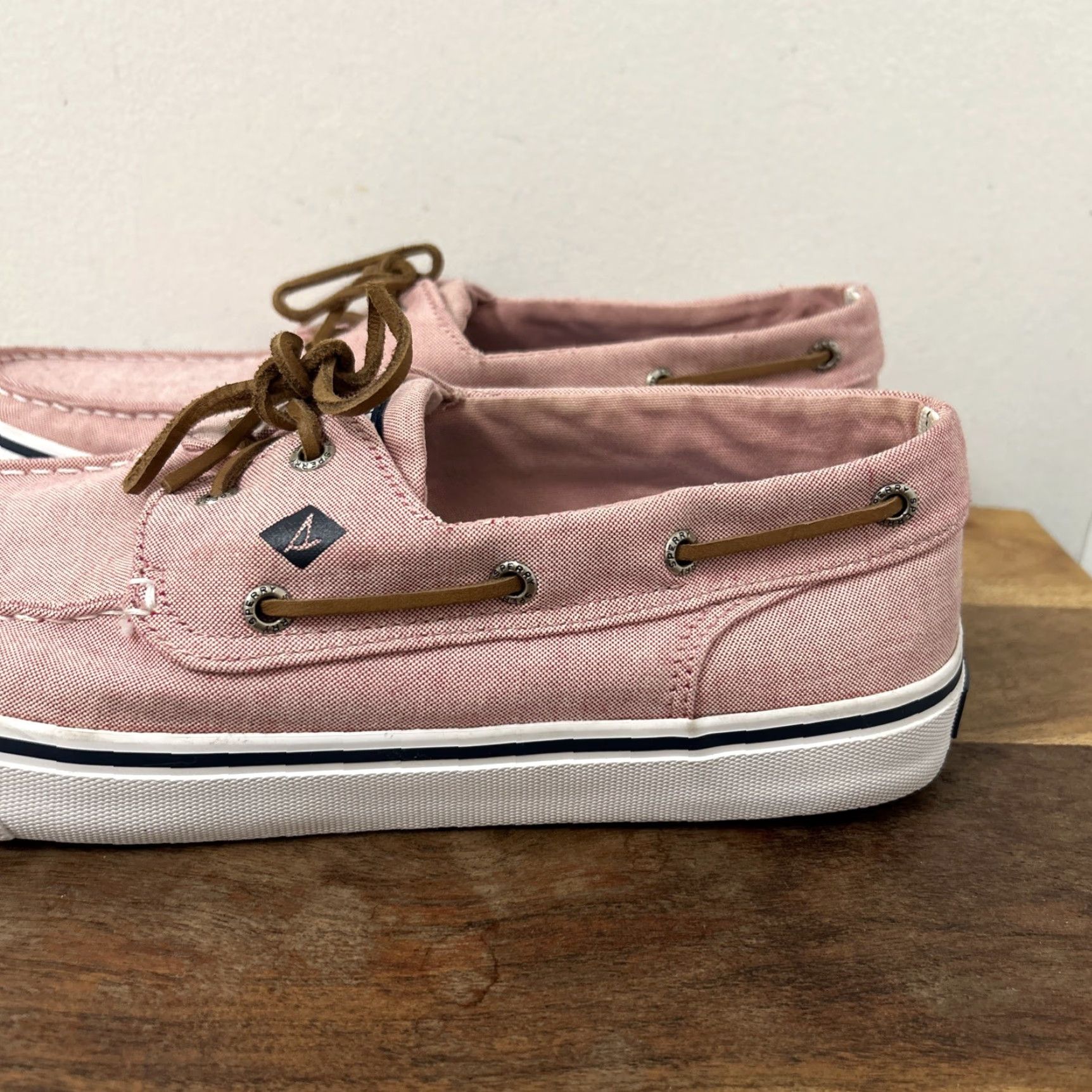 Sperry Sperry Top Sider Mens Boat Shoes Pink Canvas 2 Eye Lace Up Size 12 Mens Shoes Size US L / EU 52-54 / 3 - 5 Thumbnail