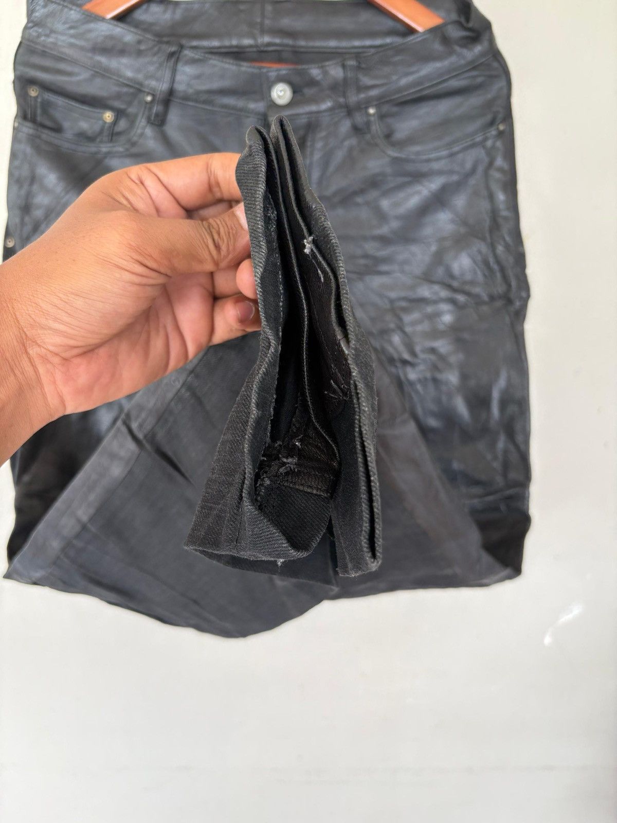 5351 POUR LES HOMMES × Genuine Leather Vtg 5351 Pour Les Homme Hybric Leather Pant Black Fashion Size US 31 - 7 Thumbnail