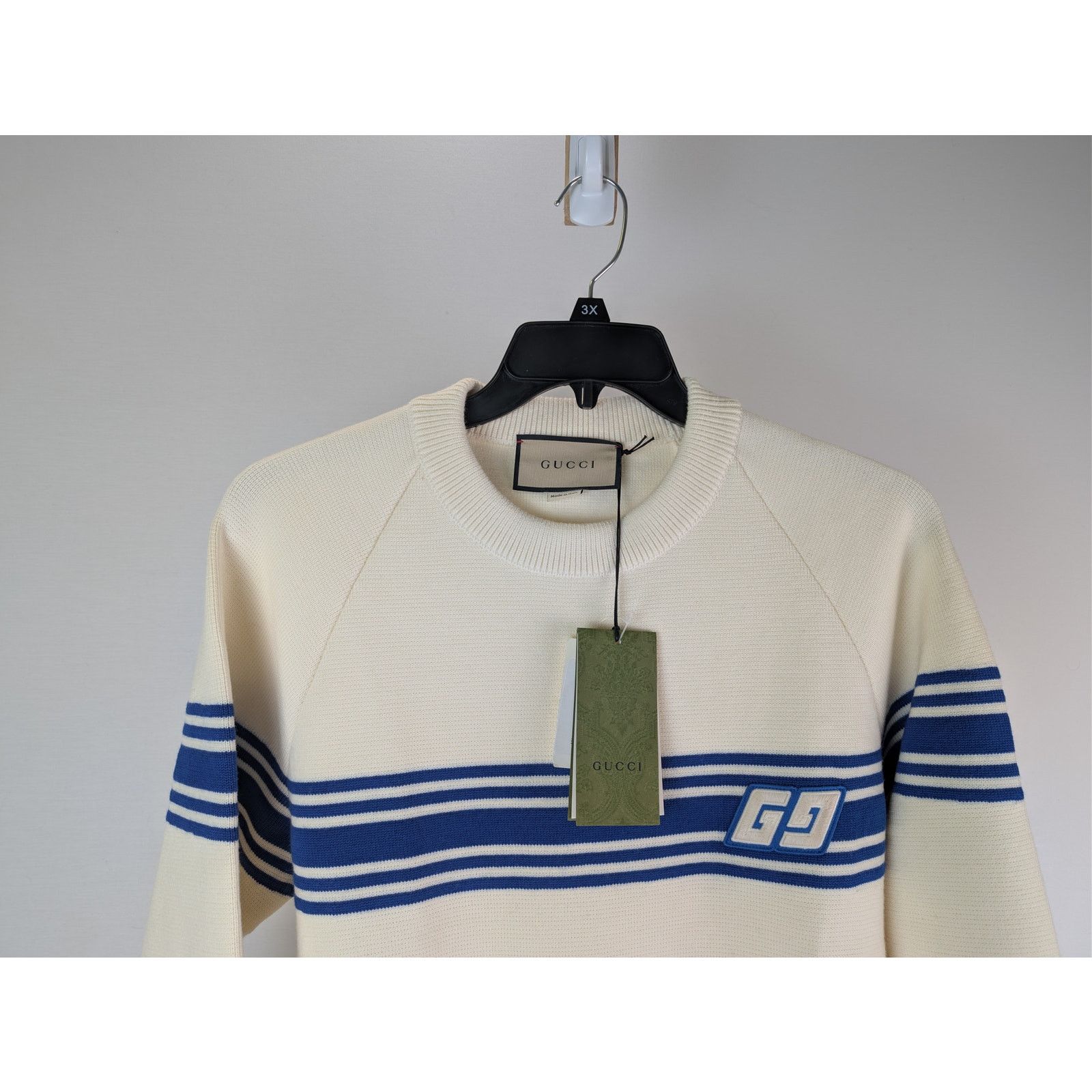 Gucci o1rshd1 Wool Long Sleeve Crewneck Sweatshirt Sweater Ivory Size US L / EU 52-54 / 3 - 2 Thumbnail