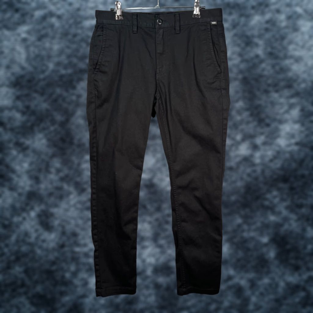 Vans Vans Slim Fit Black Chino Pants Mens Size 29 Slim Straight 5-Pocket Logo Regular Size US 29 - 1 Thumbnail