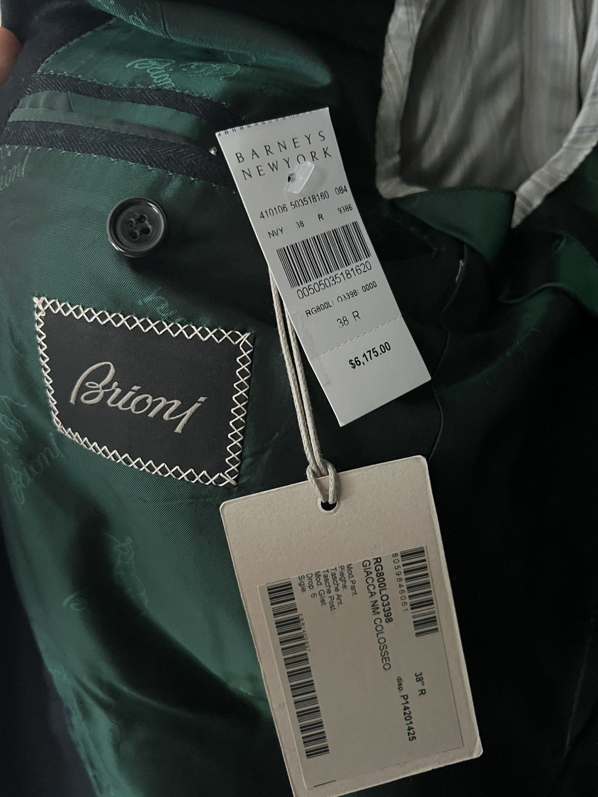 Barneys New York × Brioni Brioni Men’s 38R 48 IT Navy Blue Wool Colosseo Blazer Jacket Size 38R - 4 Thumbnail