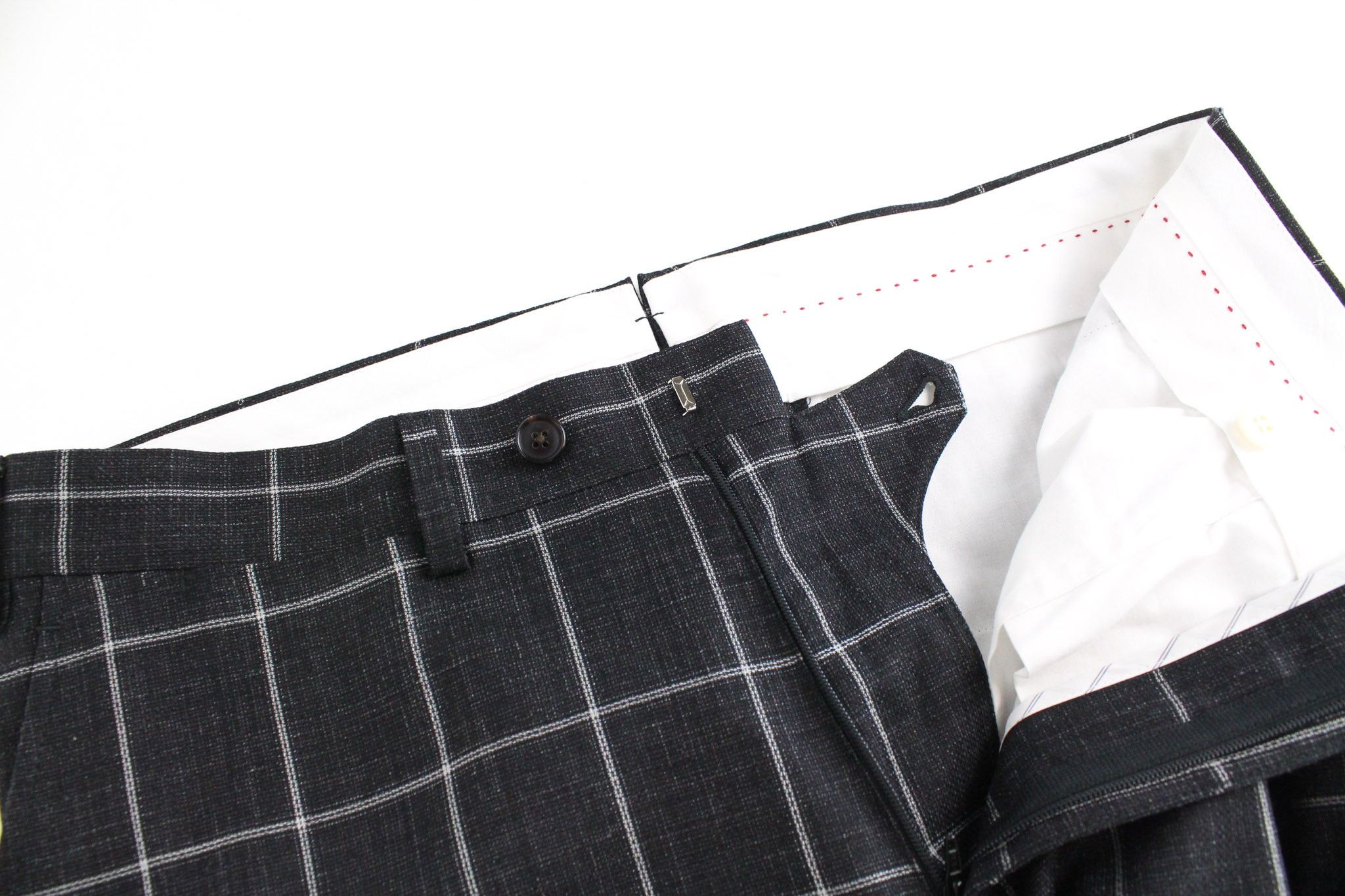 Suitsupply BRESCIA UK38S Silk Wool Linen Dark Grey Checked 73251 Size 38S - 3 Thumbnail