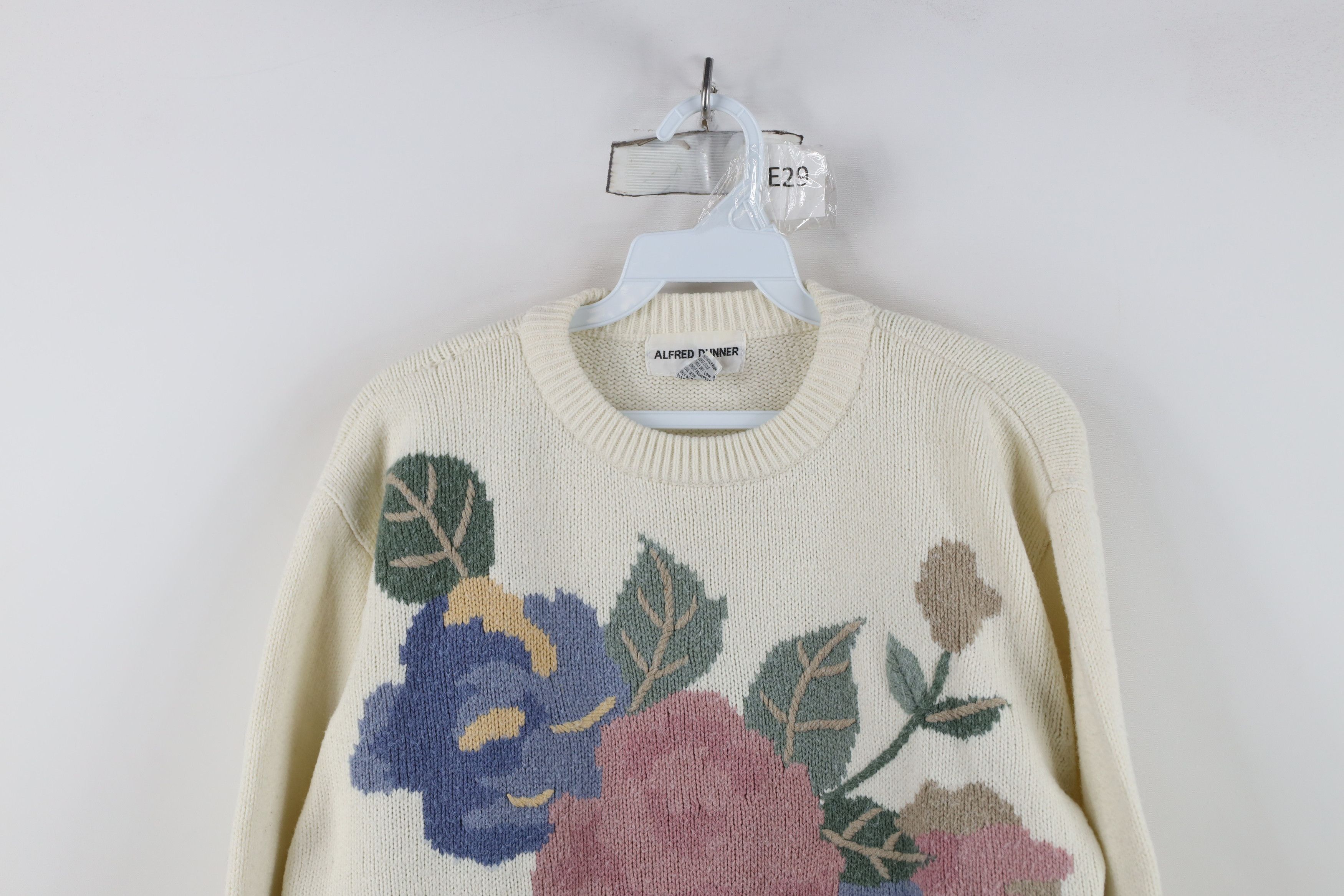 Vintage Vintage 90s Streetwear Flower Floral Knit Crewneck Sweater Size L / US 10 / IT 46 - 2 Thumbnail