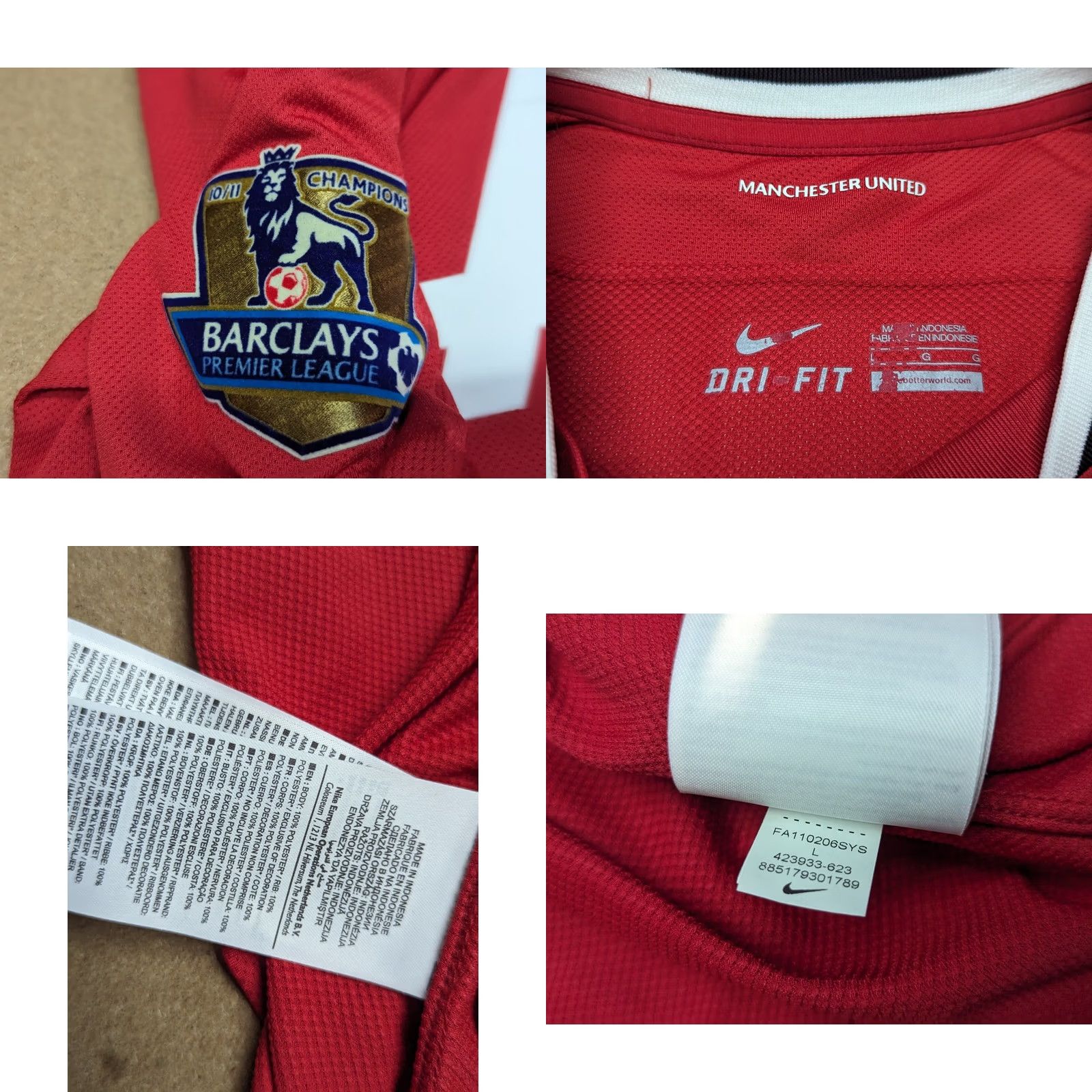 Adidas Adidas Manchester United Jersey Mens T-Shirt L Red Phil Jones #4 2011 2012 Premier League Home Size US L / EU 52-54 / 3 - 9 Thumbnail